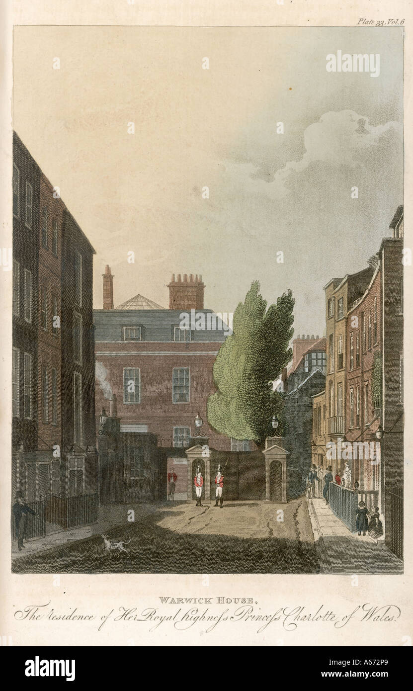 Warwick House 1811 Stockfoto
