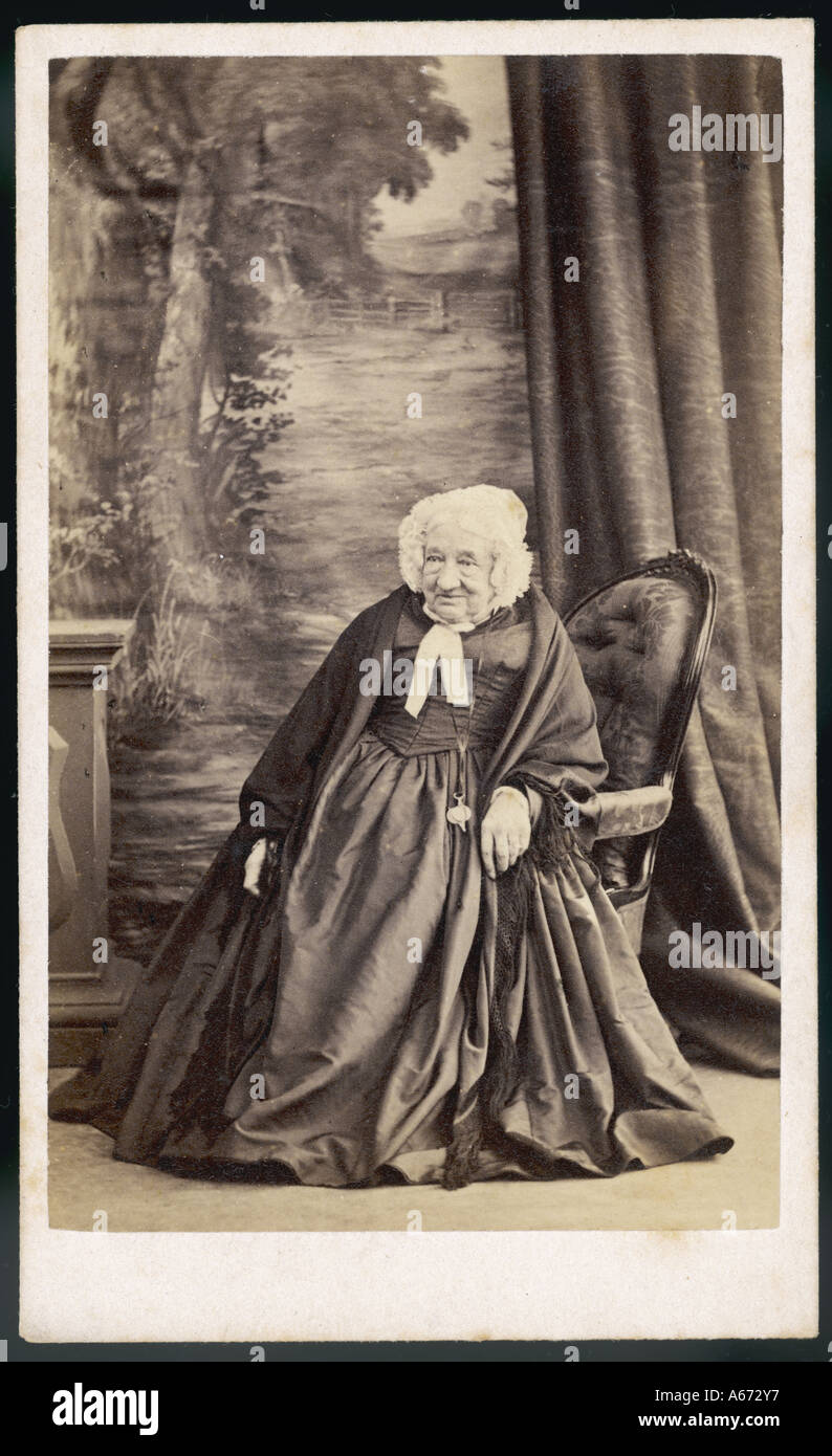 Alte Frau der 1860er Jahre Stockfoto