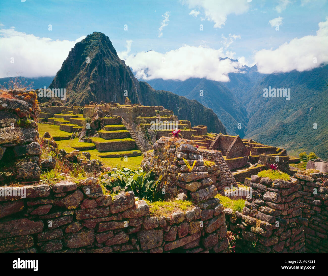 Inkaruinen Machu Picchu Peru Indianer Stockfoto