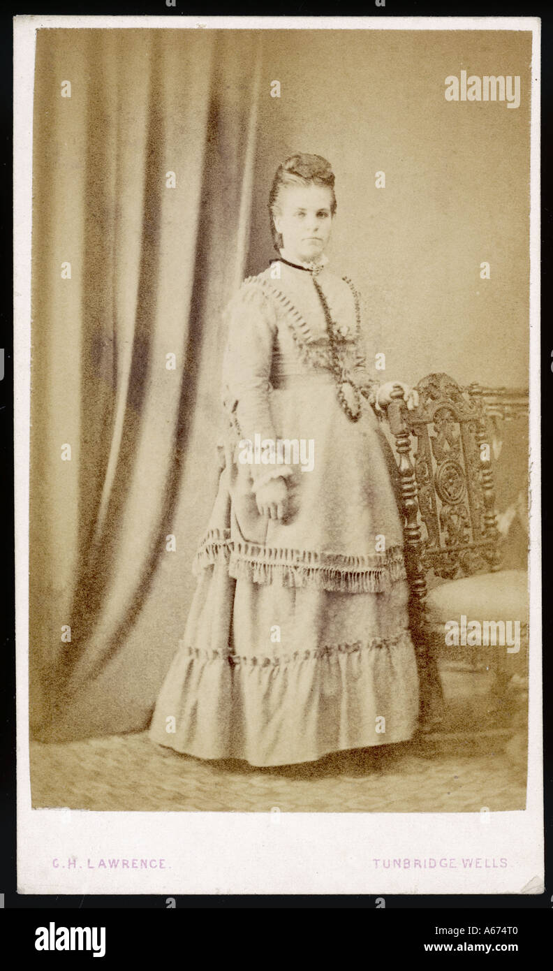 Foto Ende der 1860er Jahre Kostüm Stockfoto