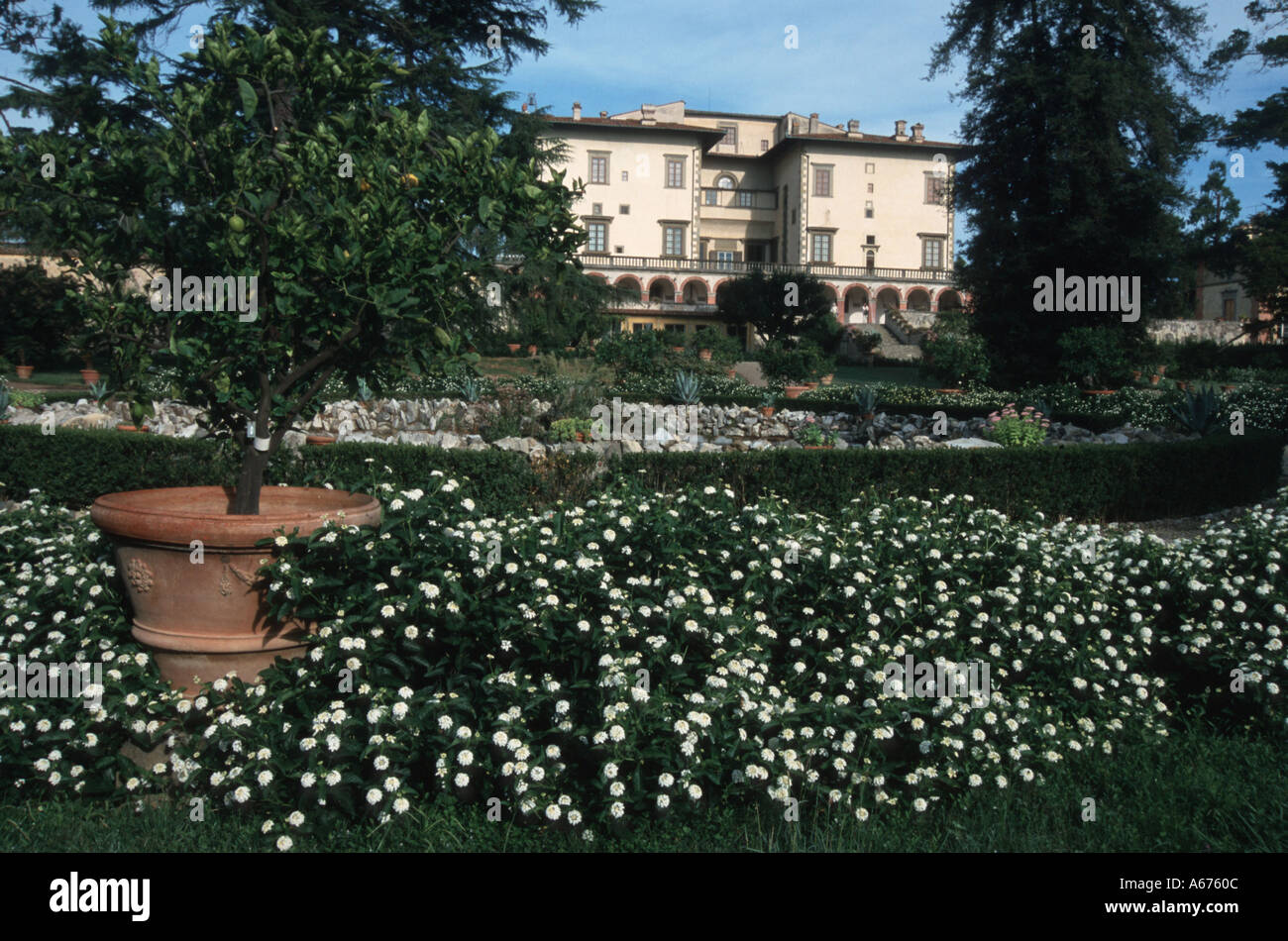 Toskana-Medici-Villa Poggio eine Caiano Stockfoto