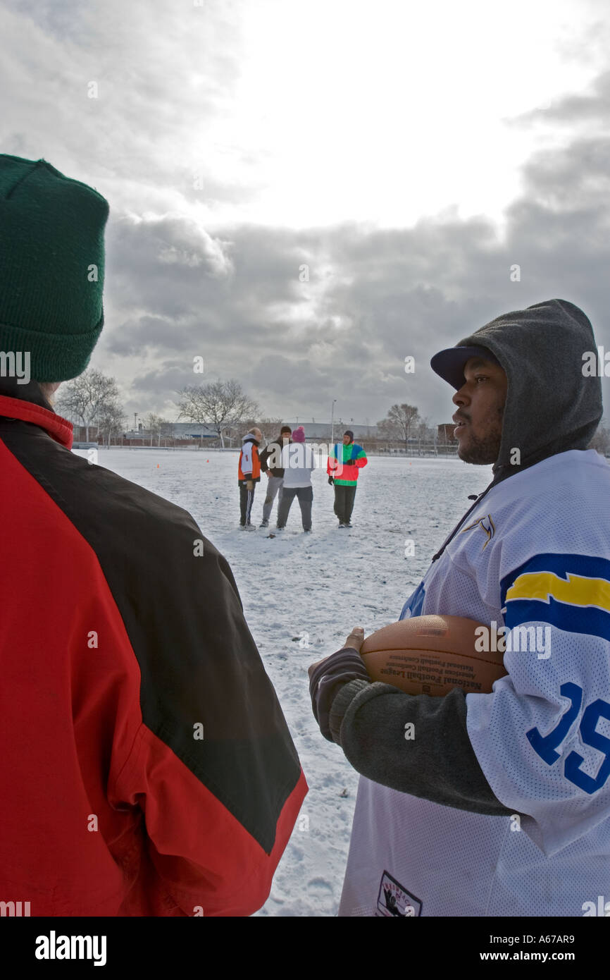 PickUpFootballSpiel in Detroit Stockfotografie Alamy