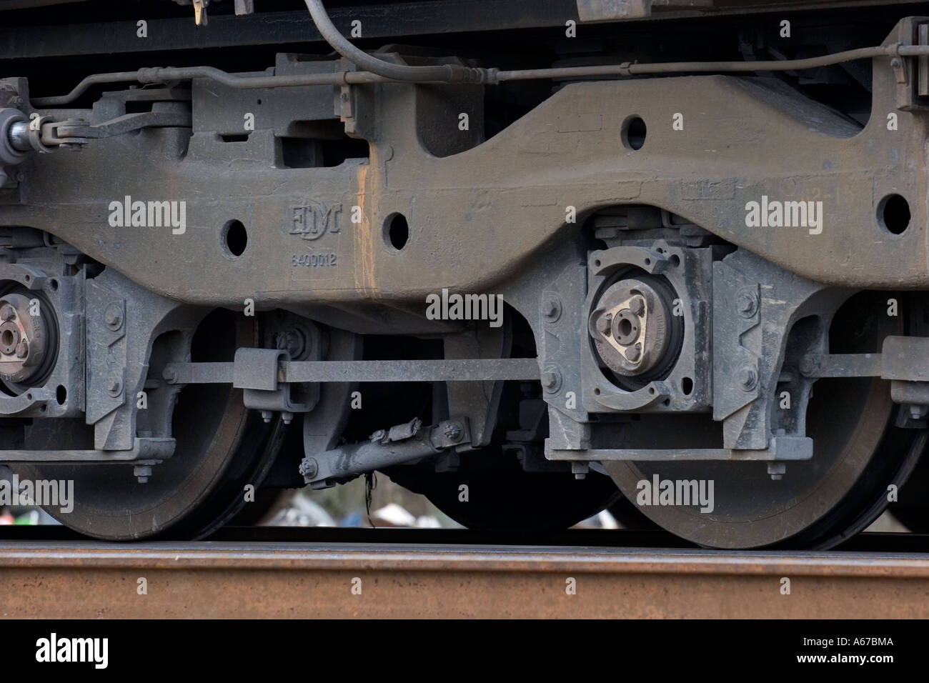 Diesel-elektrische Lokomotive LKW oder Fahrwerk Stockfoto