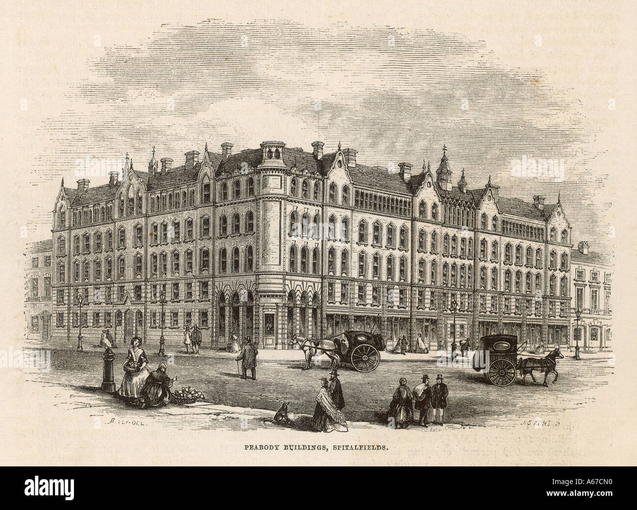 Peabody Gebäude 1866 Stockfoto