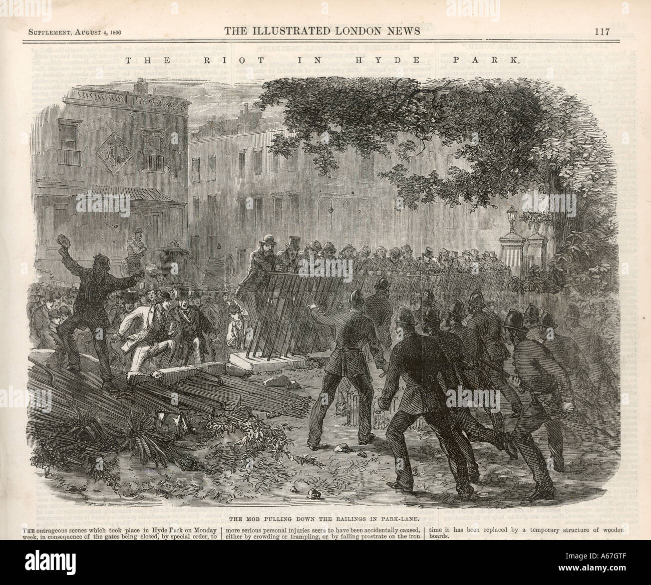 Reform League Aufstand 1866 Stockfoto
