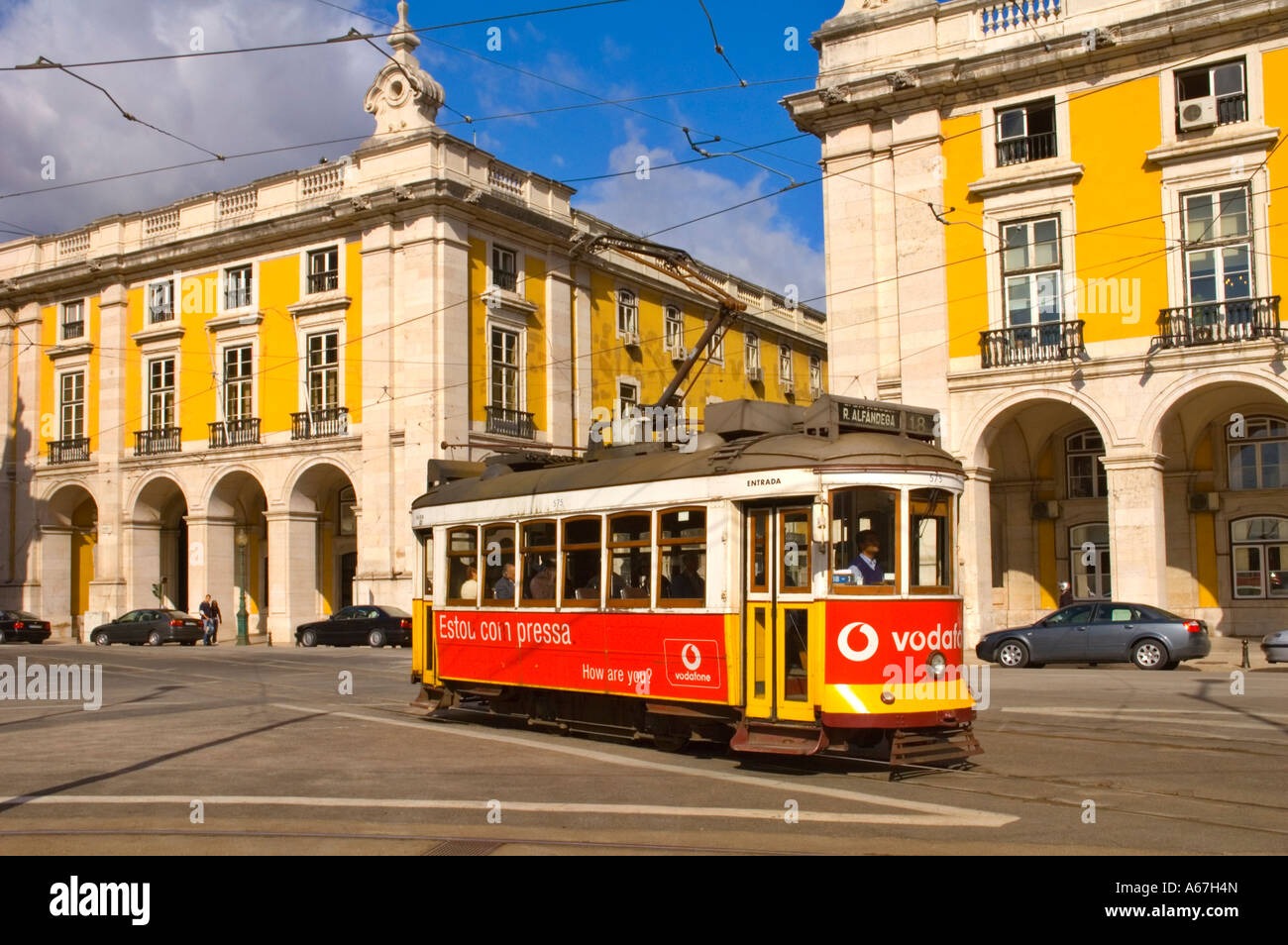 Praça Comercio im Zentrum von Lissabon die Hauptstadt von Portugal EU Stockfoto