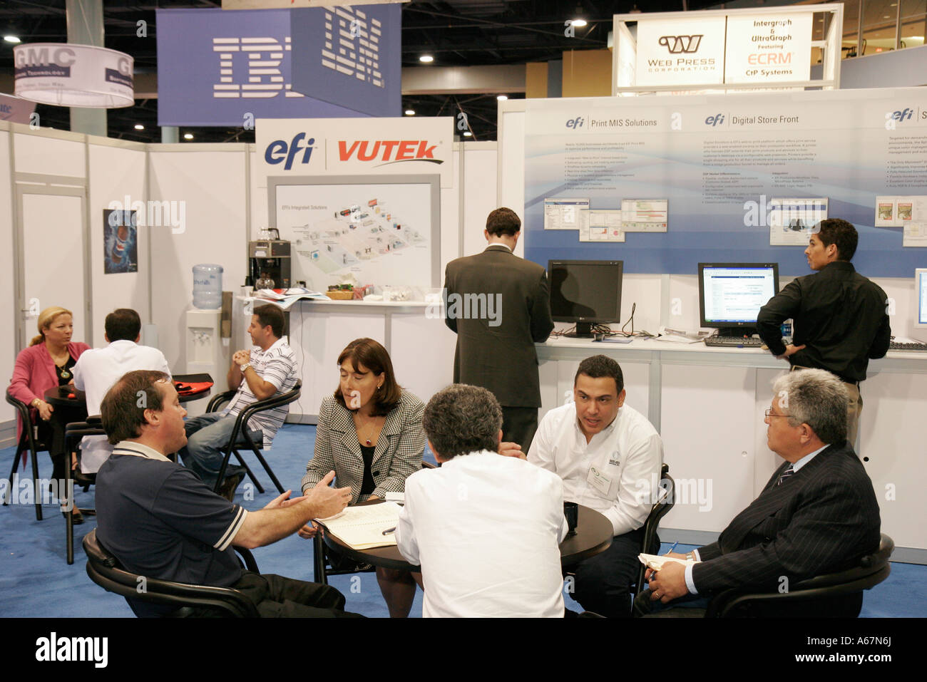 Miami Beach Florida, Convention Center, Zentrum, Grafiken von Amerika, Druckindustrie, Käufer, Verkäufer, Ausstellungssammlung ausstellen, fördern, Produkt p Stockfoto