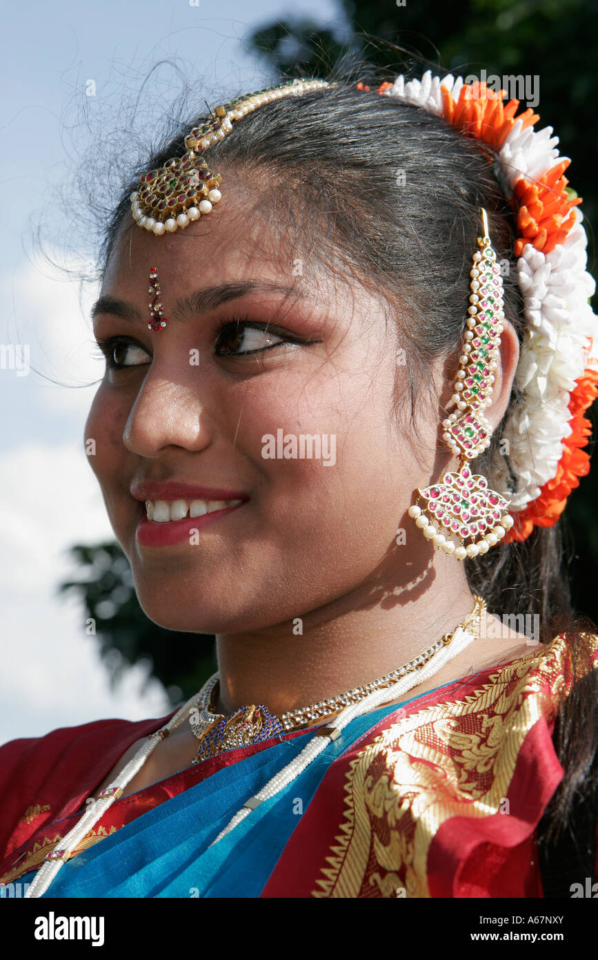 Miami Florida, Homestead, Fruit & Spice Park, Asian Culture Festival, Festivals fair, fair indische Hindu-Frau, traditionelle Kleidung, Kostüm, FL070303091 Stockfoto