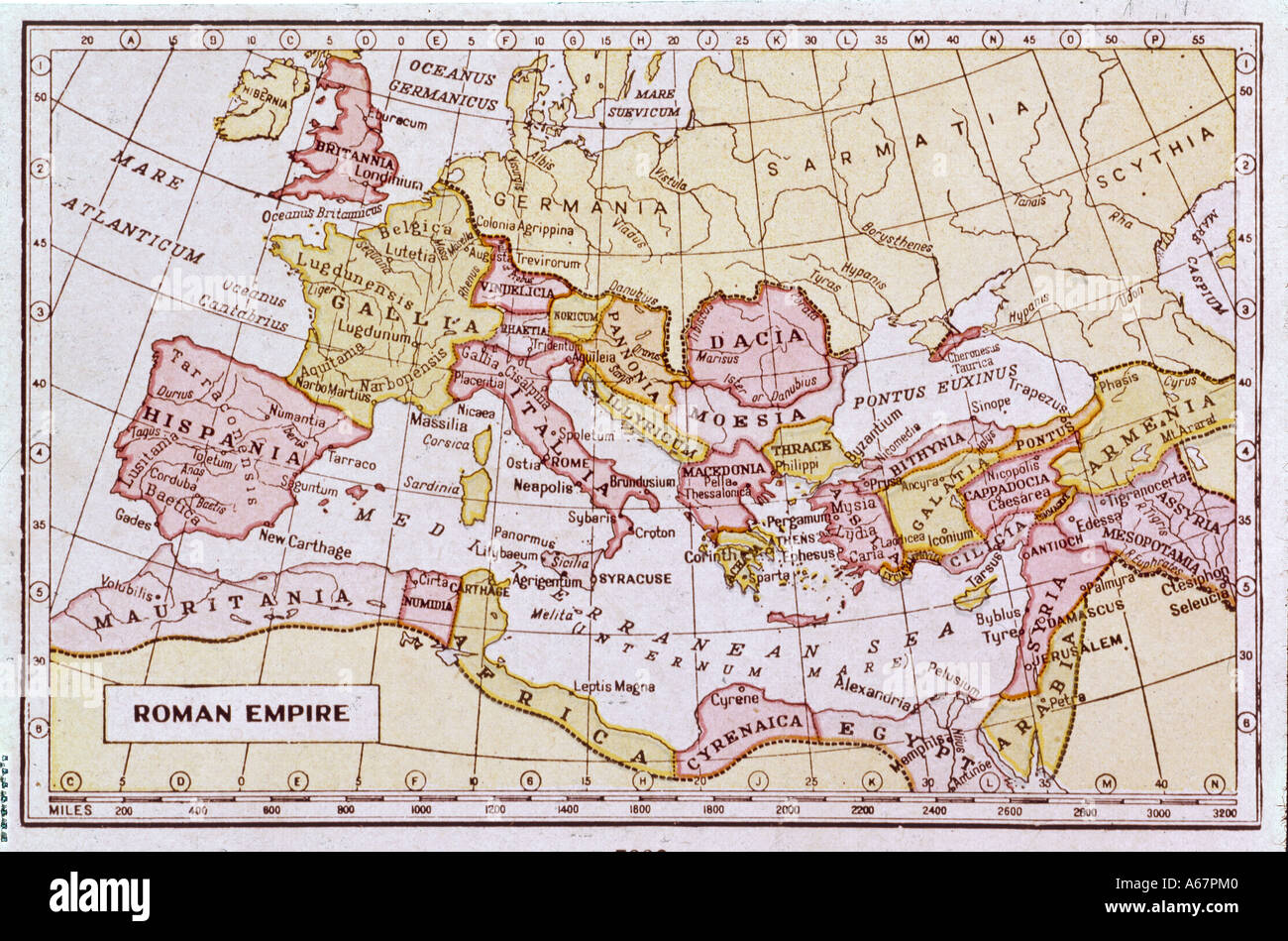 Karte des römischen Reiches Stockfoto
