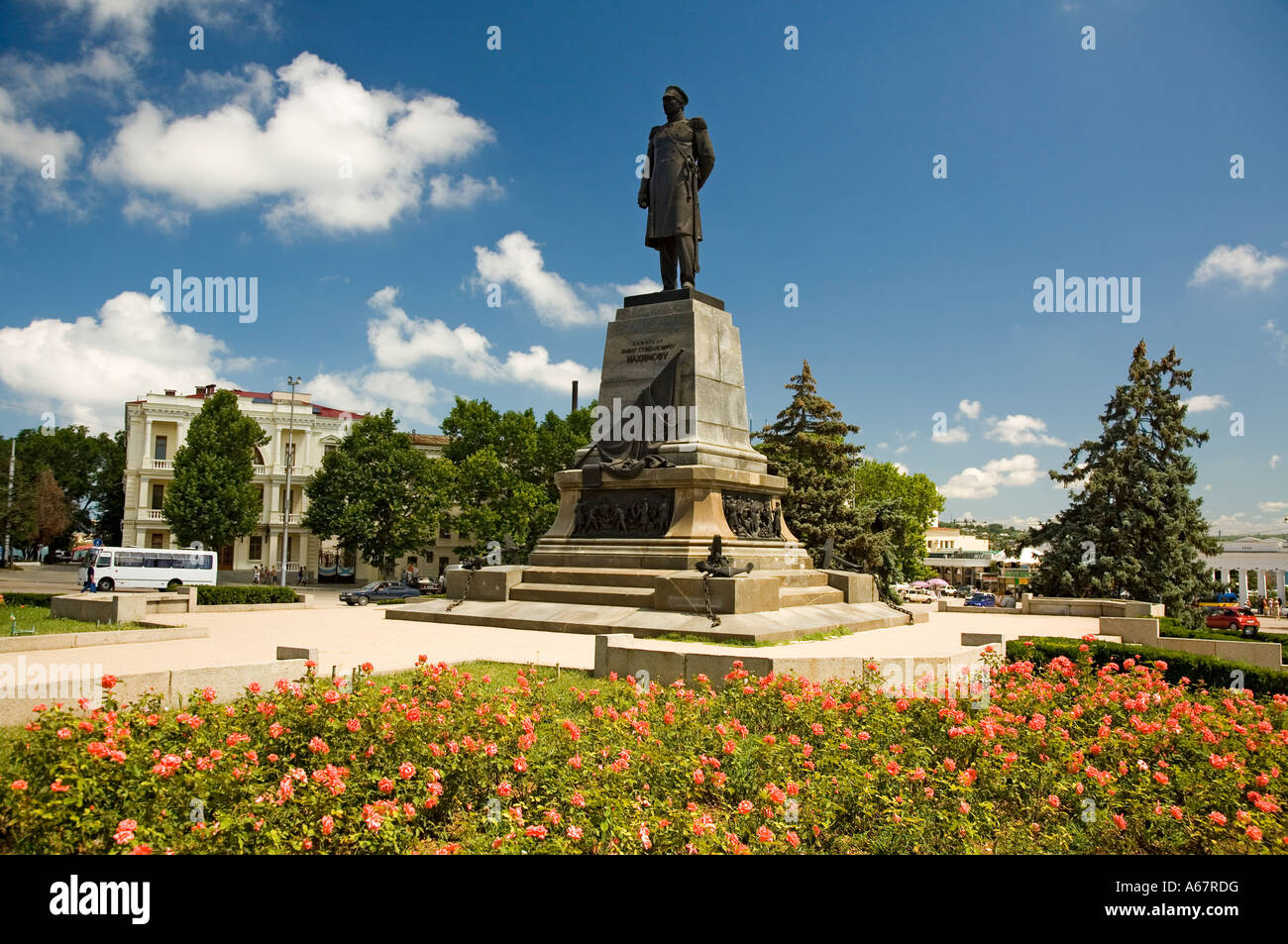 Nachimow Platz, Statue von General Nachimow, Sewastopol, Krim, Ukraine, Süd-Stabilitätin, Europa, Stockfoto