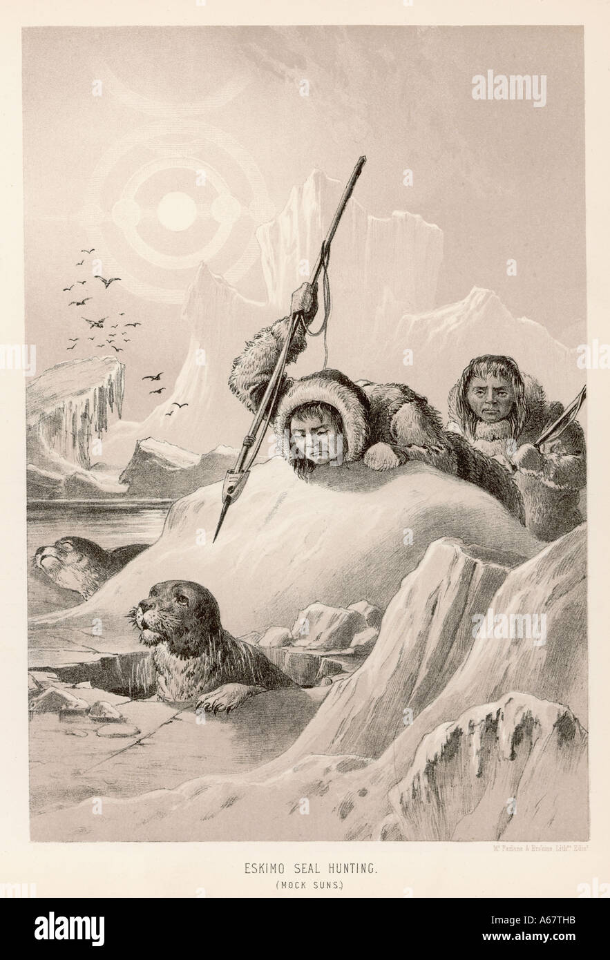 Eskimos jagen Dichtung Stockfoto