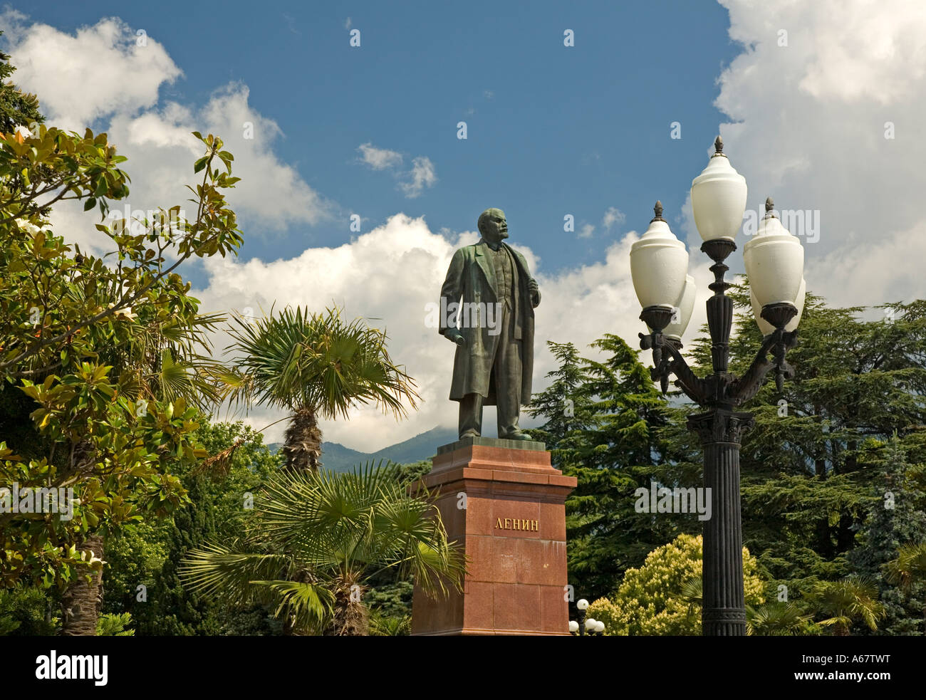 Lenin-Statue, Leninplatz, Promenade und Strandpromenade von Jalta, Krim, Ukraine, Süd-Stabilitätin, Europa, Stockfoto