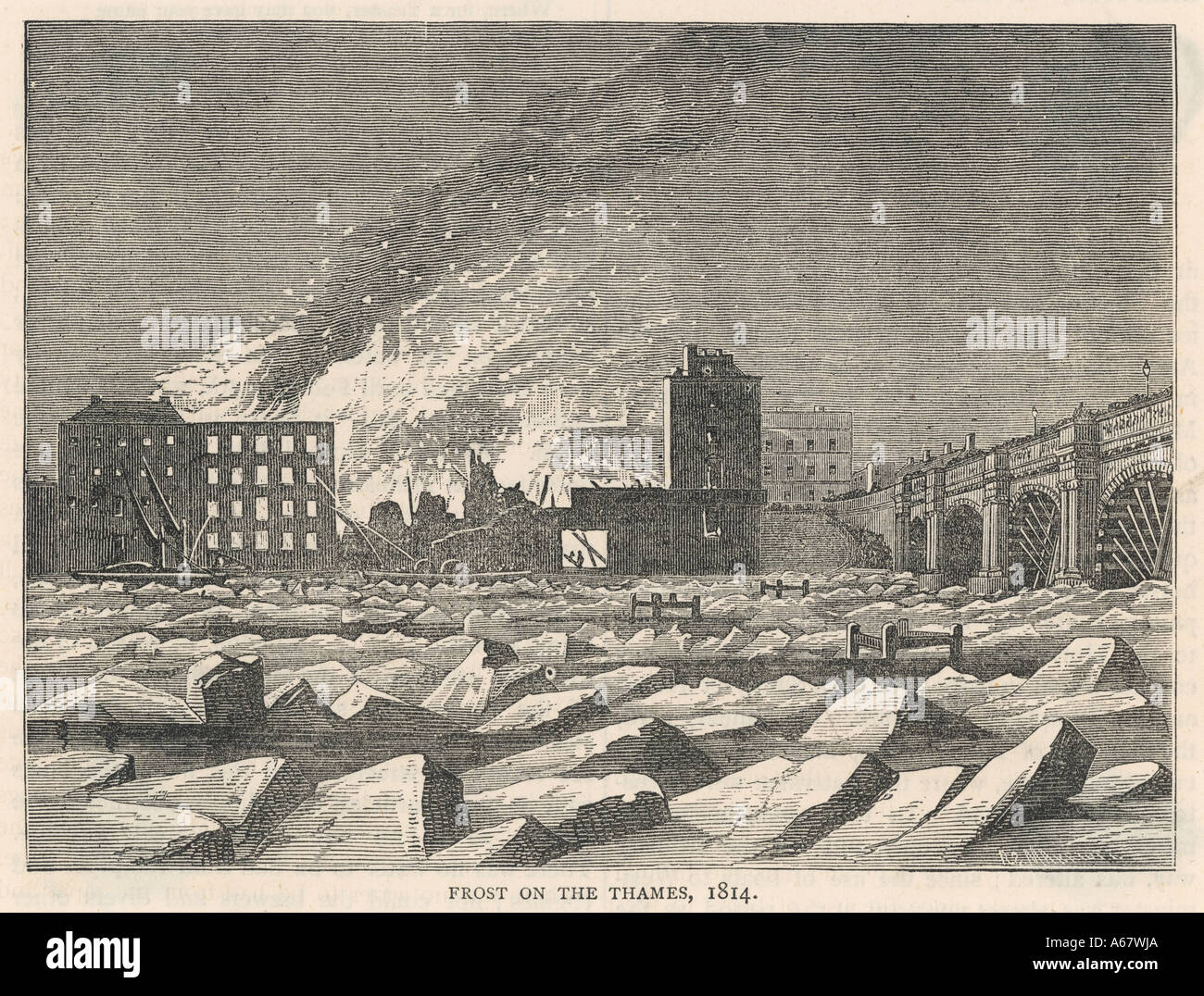 Thames eingefroren 1814 Stockfoto