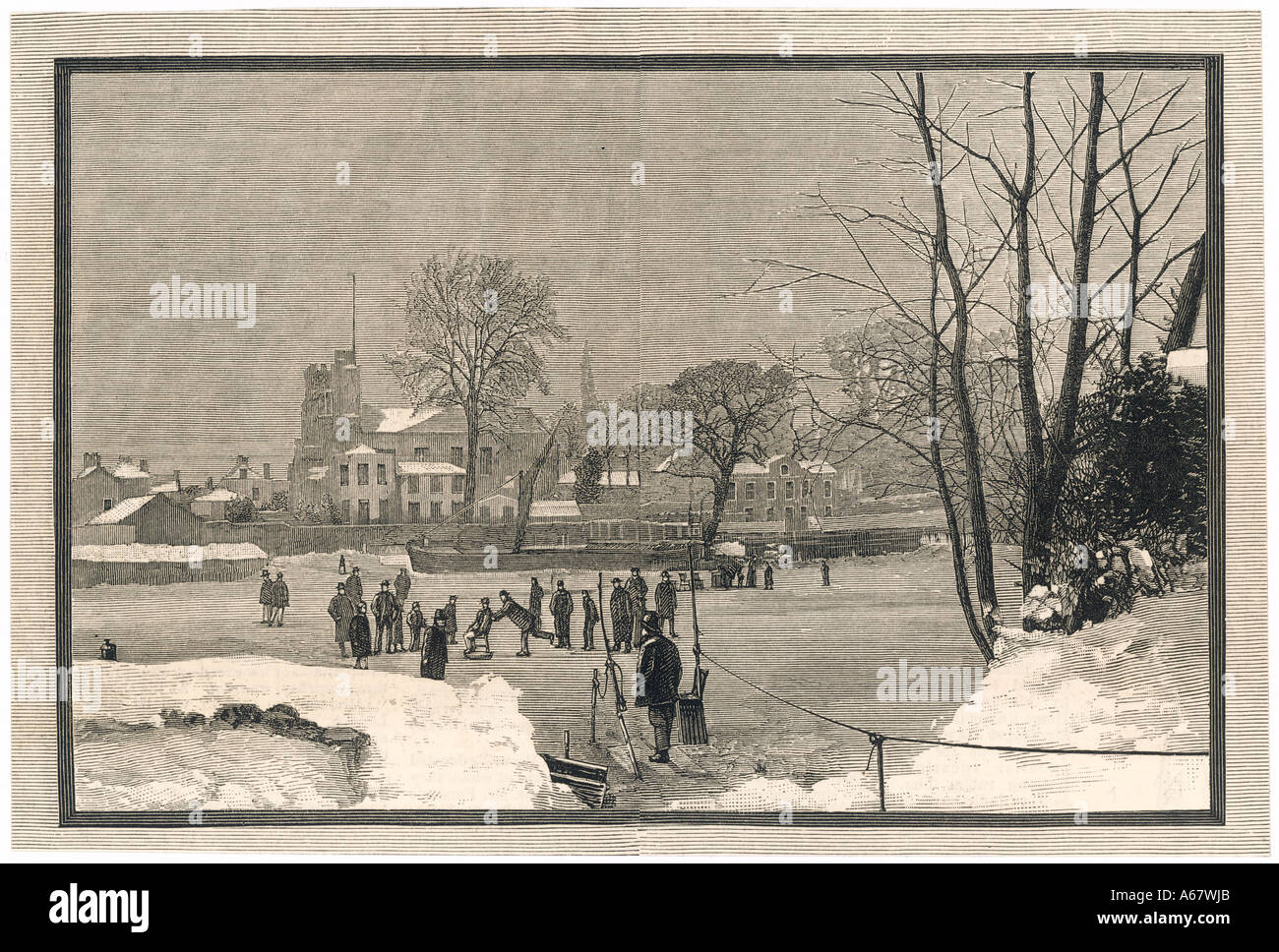 Thames eingefroren 1881 Stockfoto