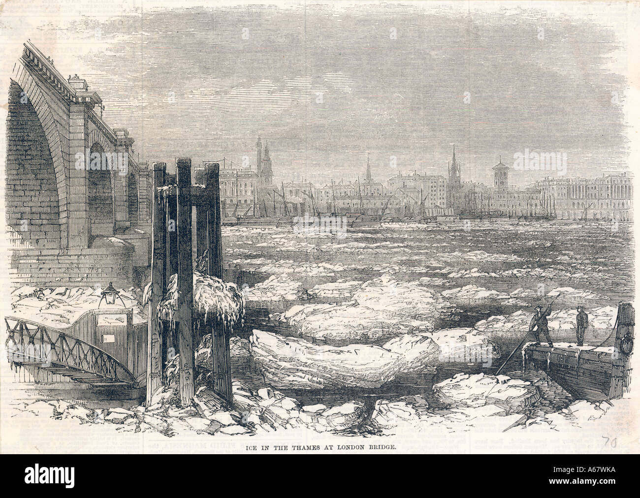 Thames eingefroren 1870 Stockfoto
