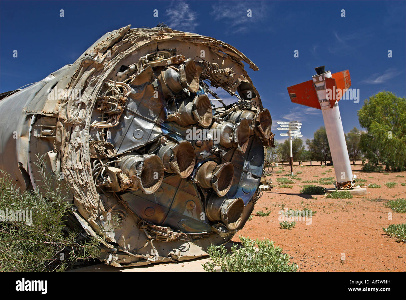 Bleibt der britischen Raketen in William Creek, South Australia, Australien Stockfoto