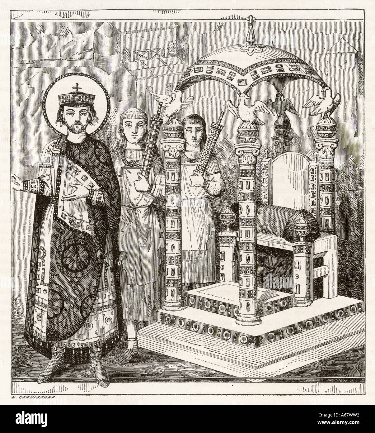 Byzantinischen Thron Stockfoto
