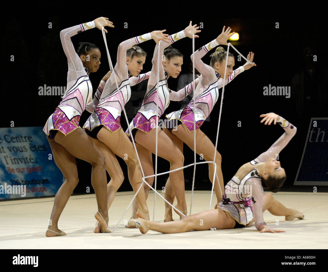 RG-Gruppe FRA Rhythmus Gymnastik Stockfoto