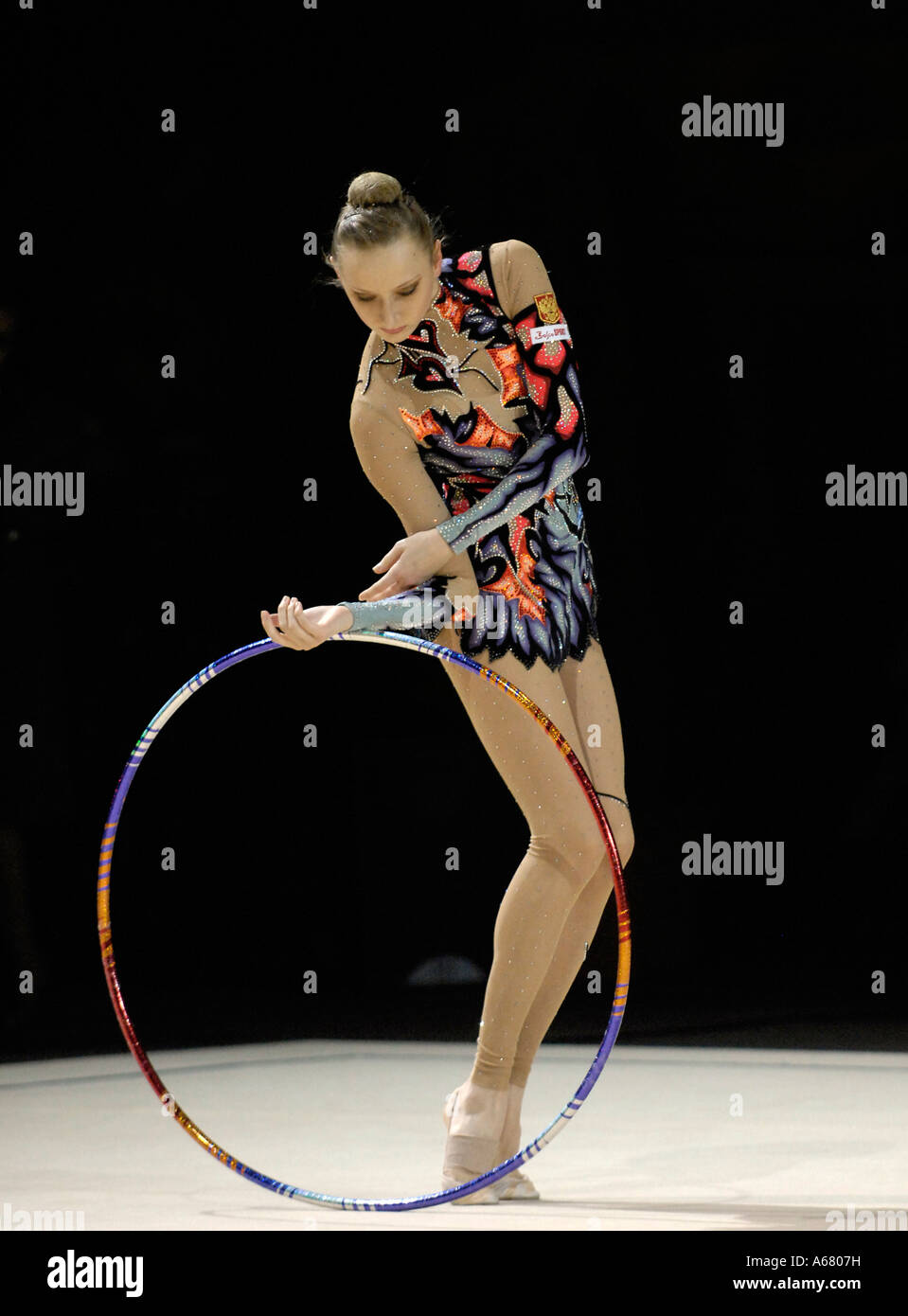 RG-Vera SESINA RUS-Weltmeister der Rhythmus Gymnastik Stockfoto