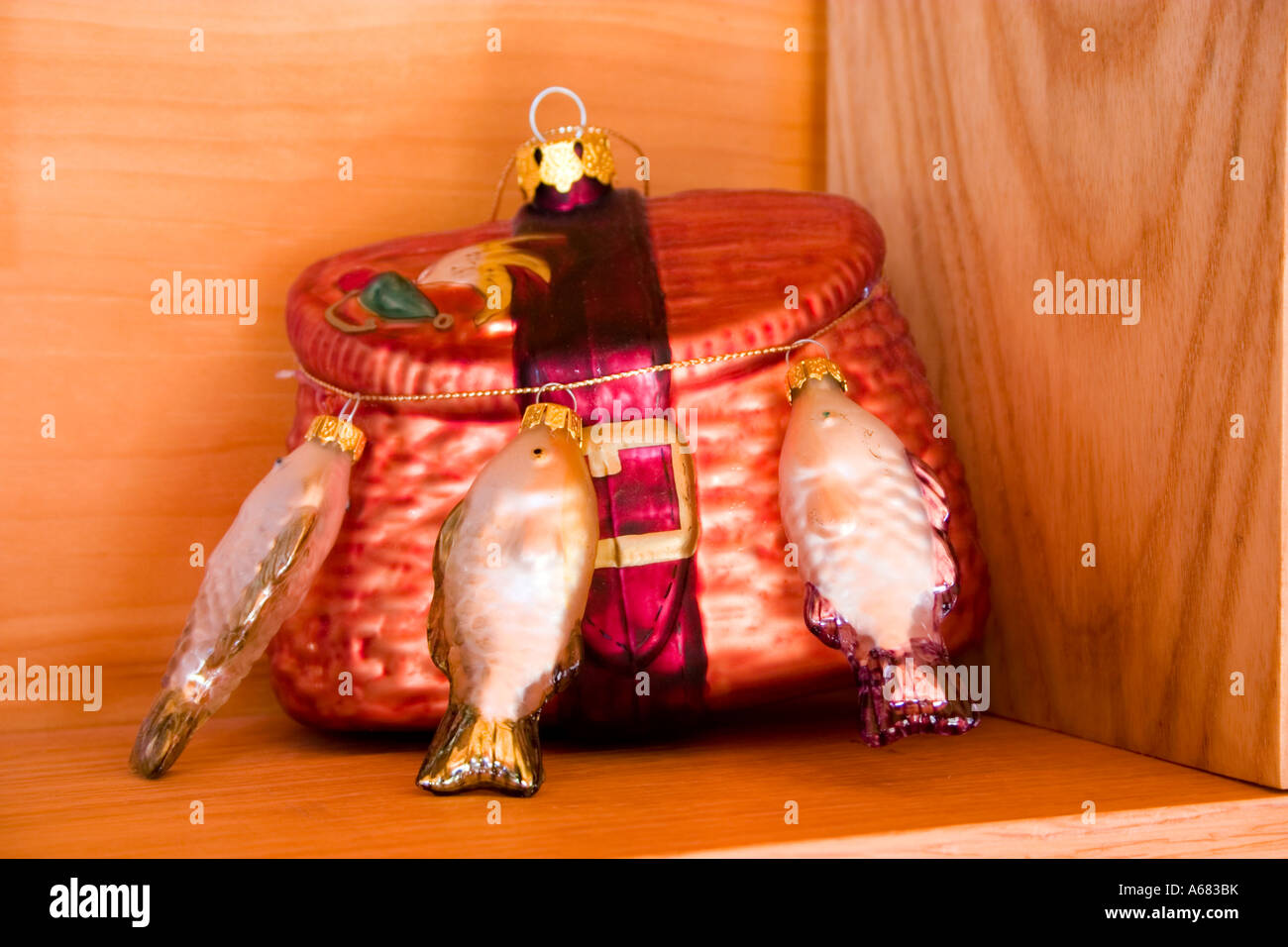 Antike Fisch Gatter Christbaumkugel.  Kabel Wisconsin USA Stockfoto