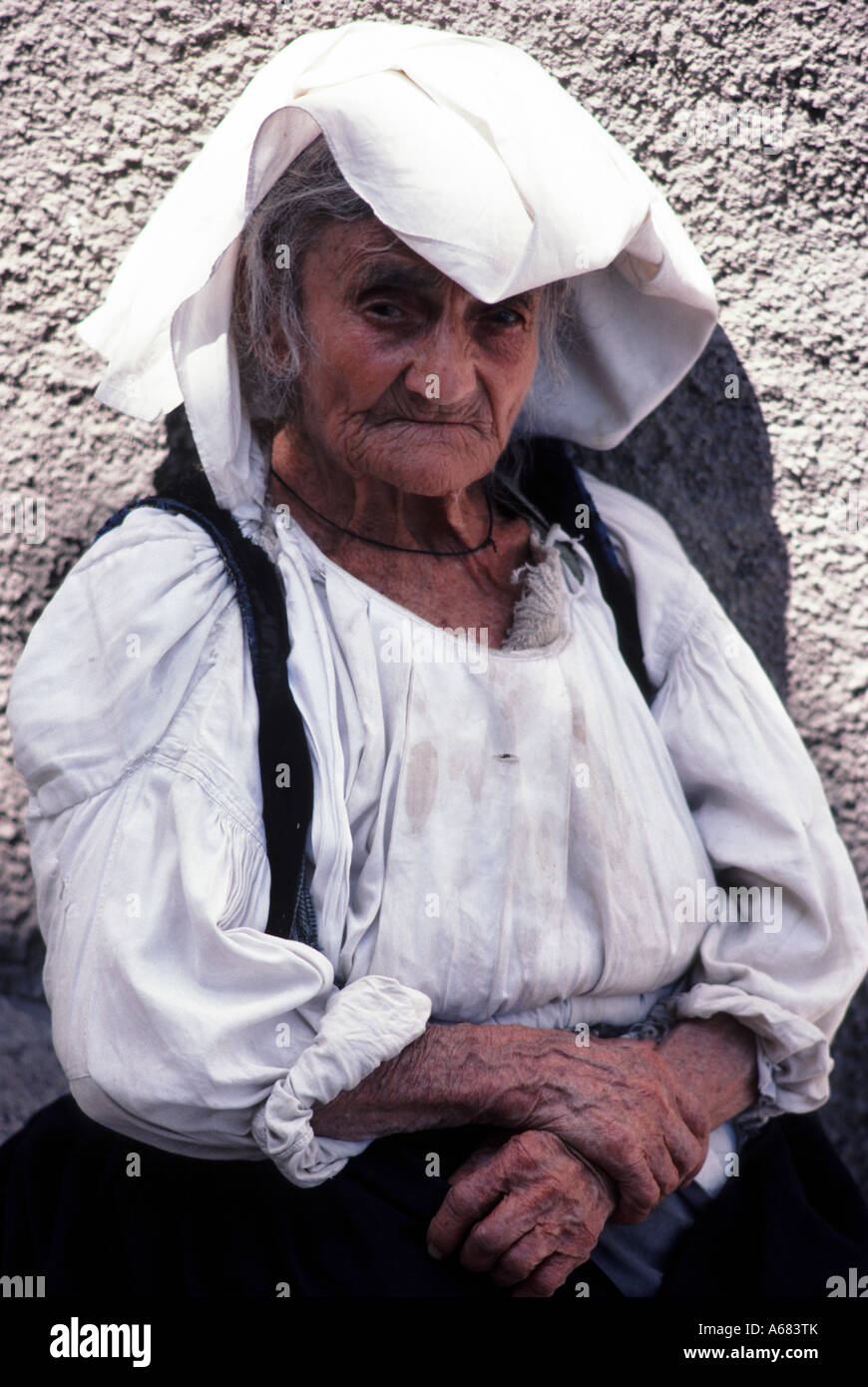 Corfu Bäuerin in Tracht Stockfoto