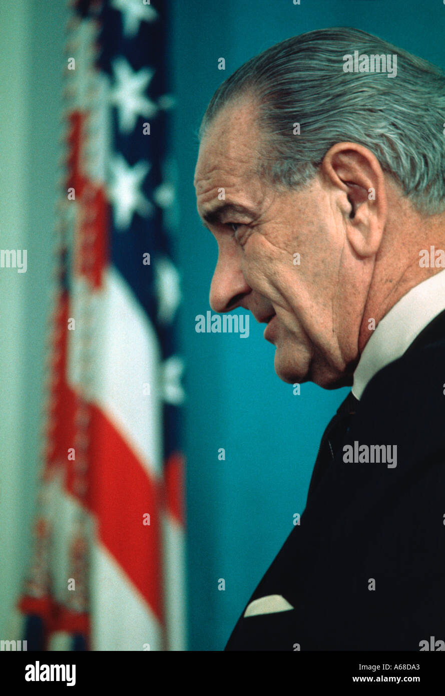 Präsident Lyndon Baines Johnson im Weißen Haus Washington DC USA Stockfoto