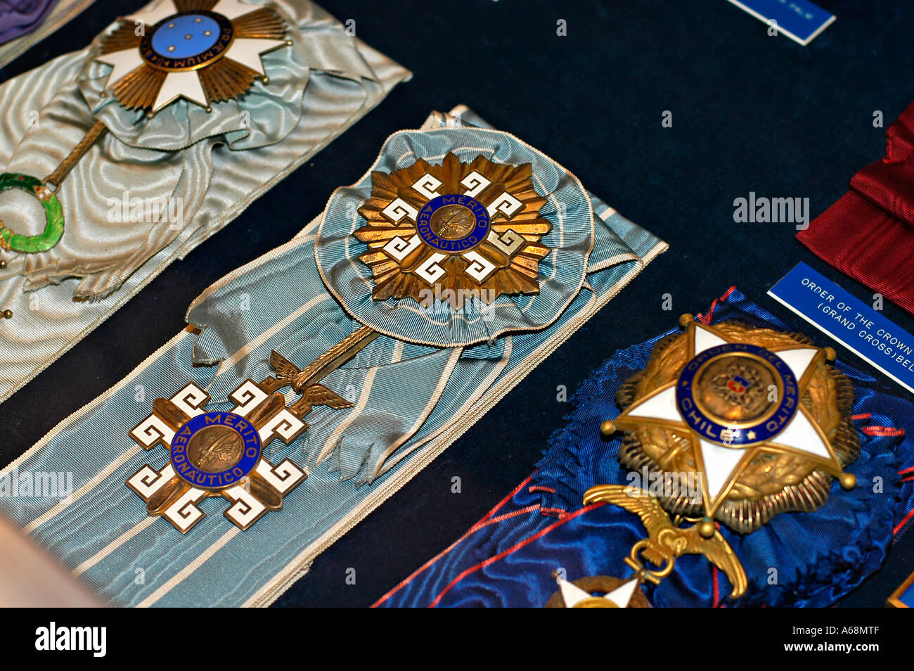 Krieg Medaillen auf dem display Stockfoto