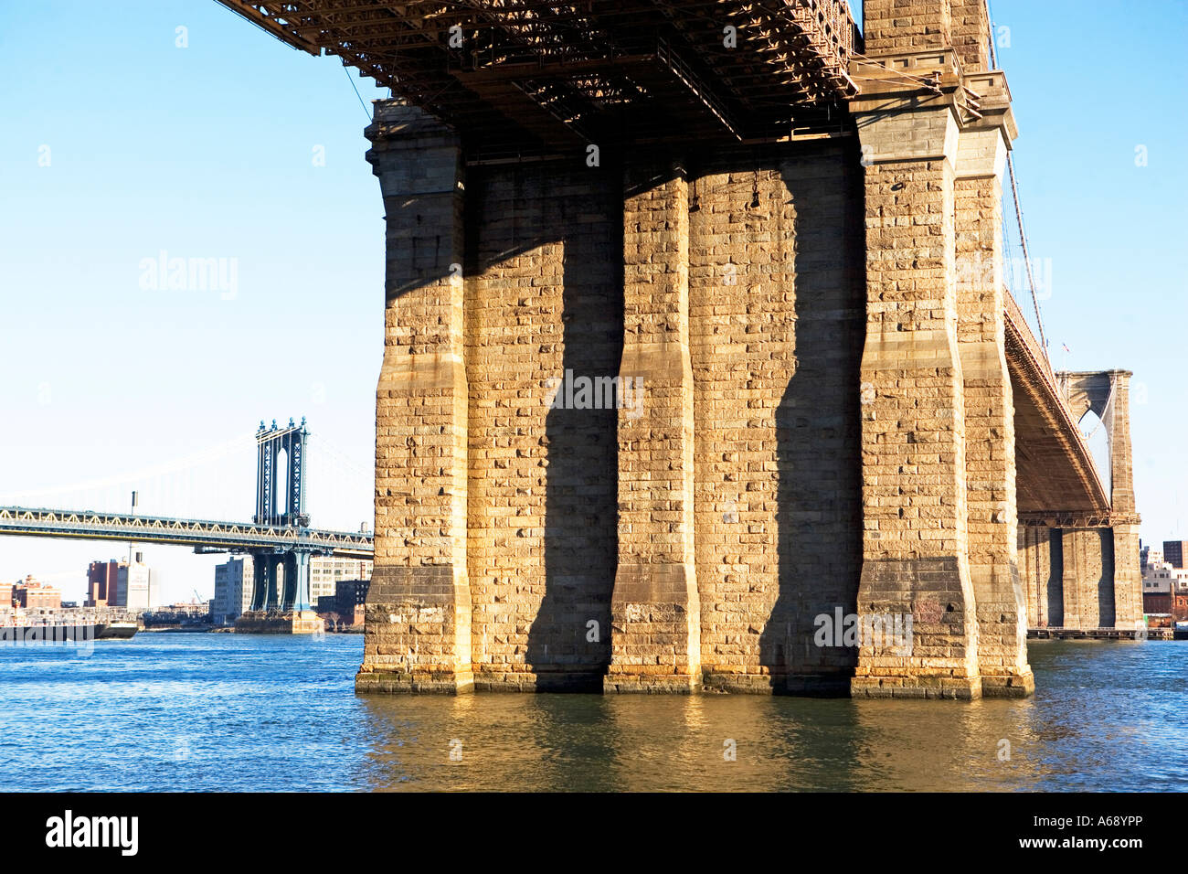 BROOKLYN UND MANHATTAN BRIDGE Stockfoto