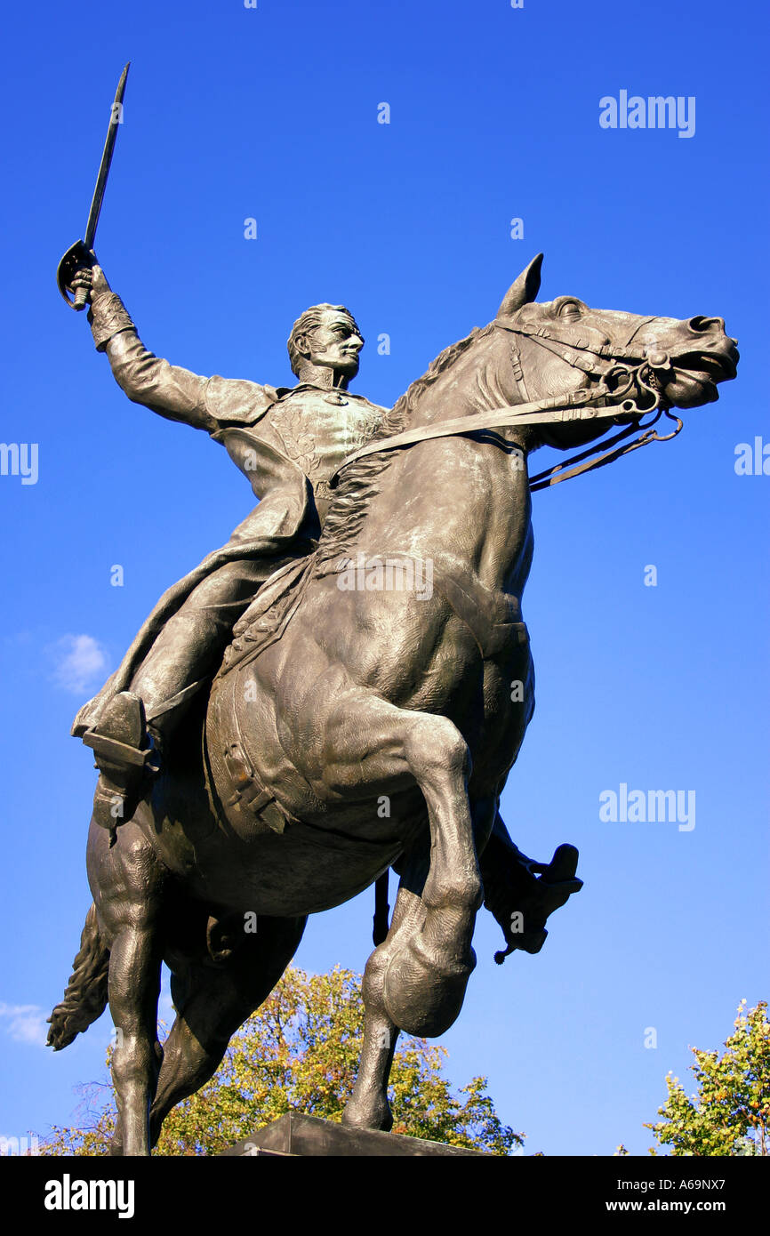 Bronz Statue von Simon Bolivar The Liberator befreit Venezuela Kolumbien Ecuador Peru Bolivien und Panama Washington DC USA Stockfoto