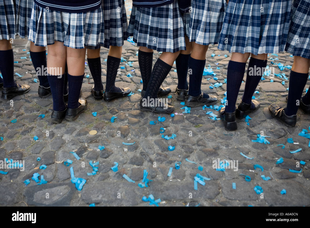 Schule Parade koloniale Hauptstadt von Antigua Guatemala Stockfoto