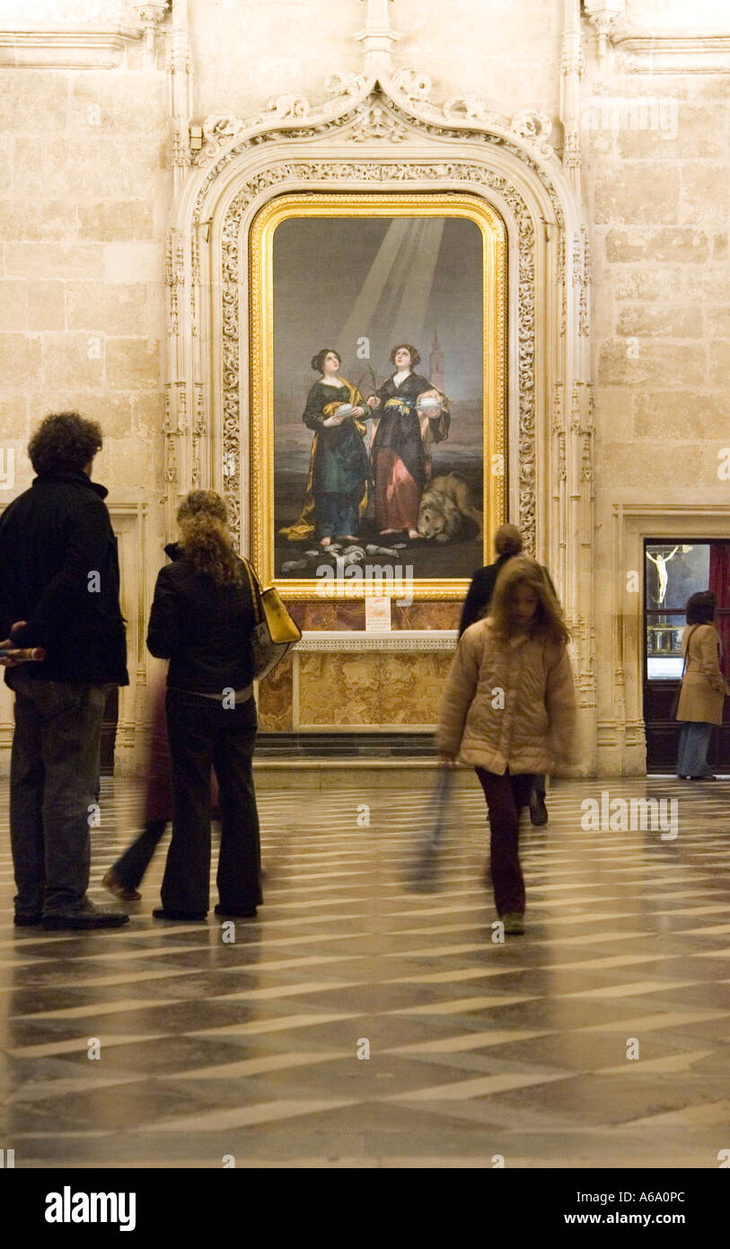 Santas Justa y Rufina, Gemälde von Goya, Sacristia de Los Los Calices, Kathedrale, Sevilla, Spanien Stockfoto