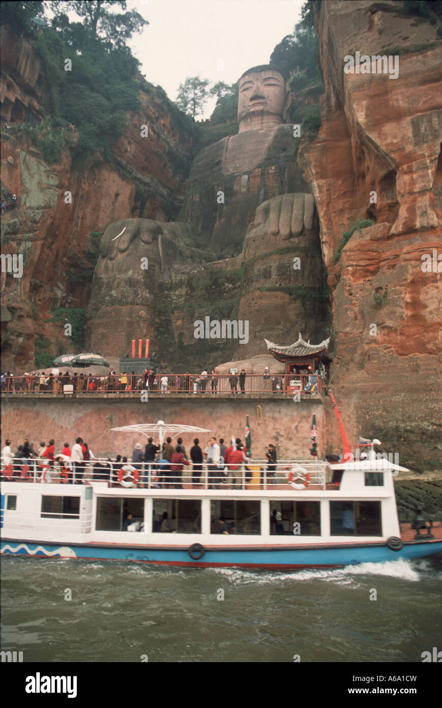 China, Sichuan, Dafo (großer Buddha), Le Shan, Flussschiff, große