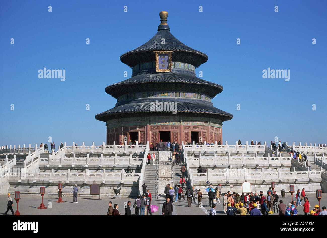 China, Peking, Tempel des Himmels (Tian Tan Complex), Qinian Dian oder Halle des Gebets für gute Ernten, gebaut im Jahre 1420 Stockfoto