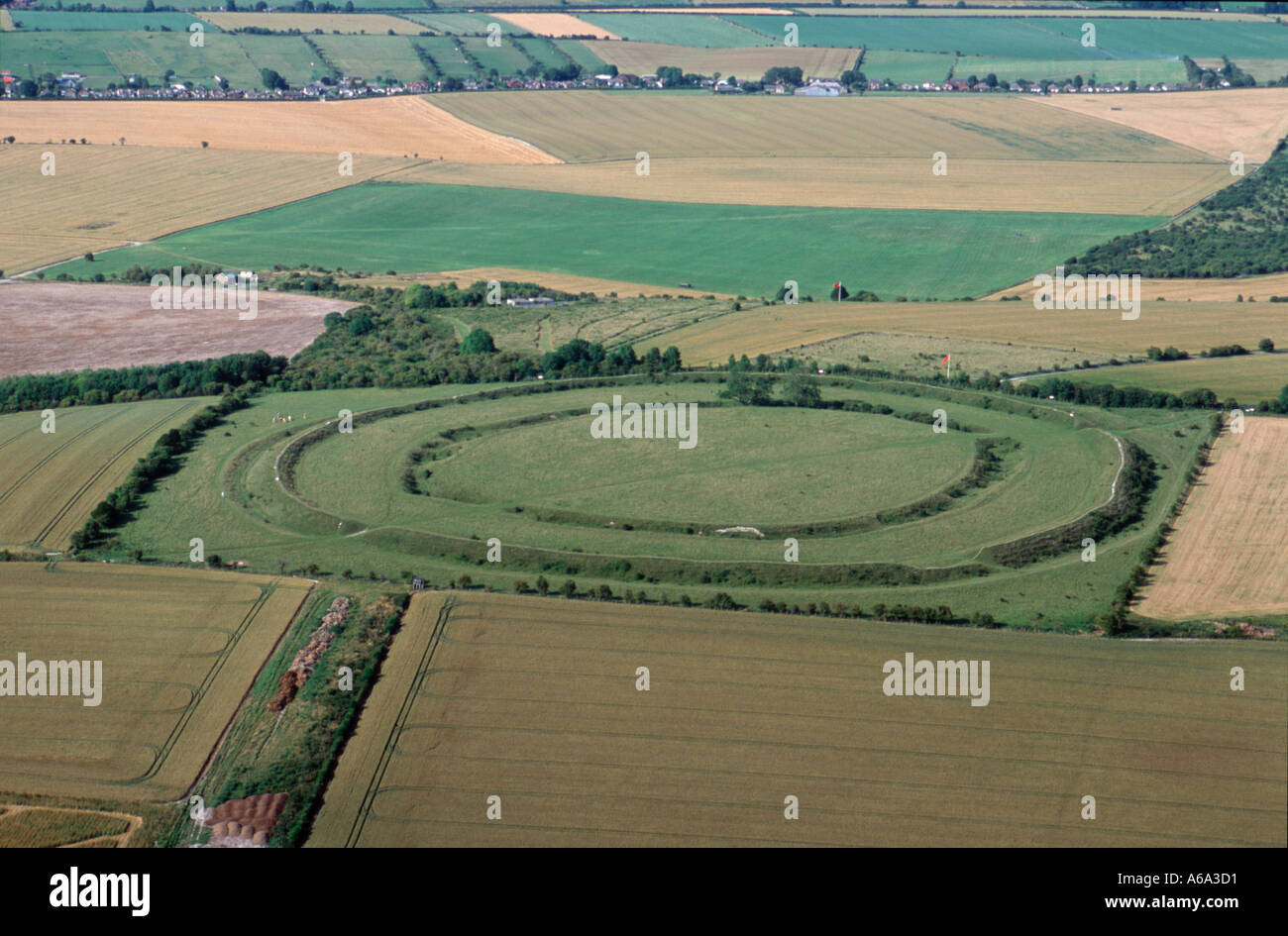 Luftaufnahme des Figsbury Ring Wiltshire UK Stockfoto