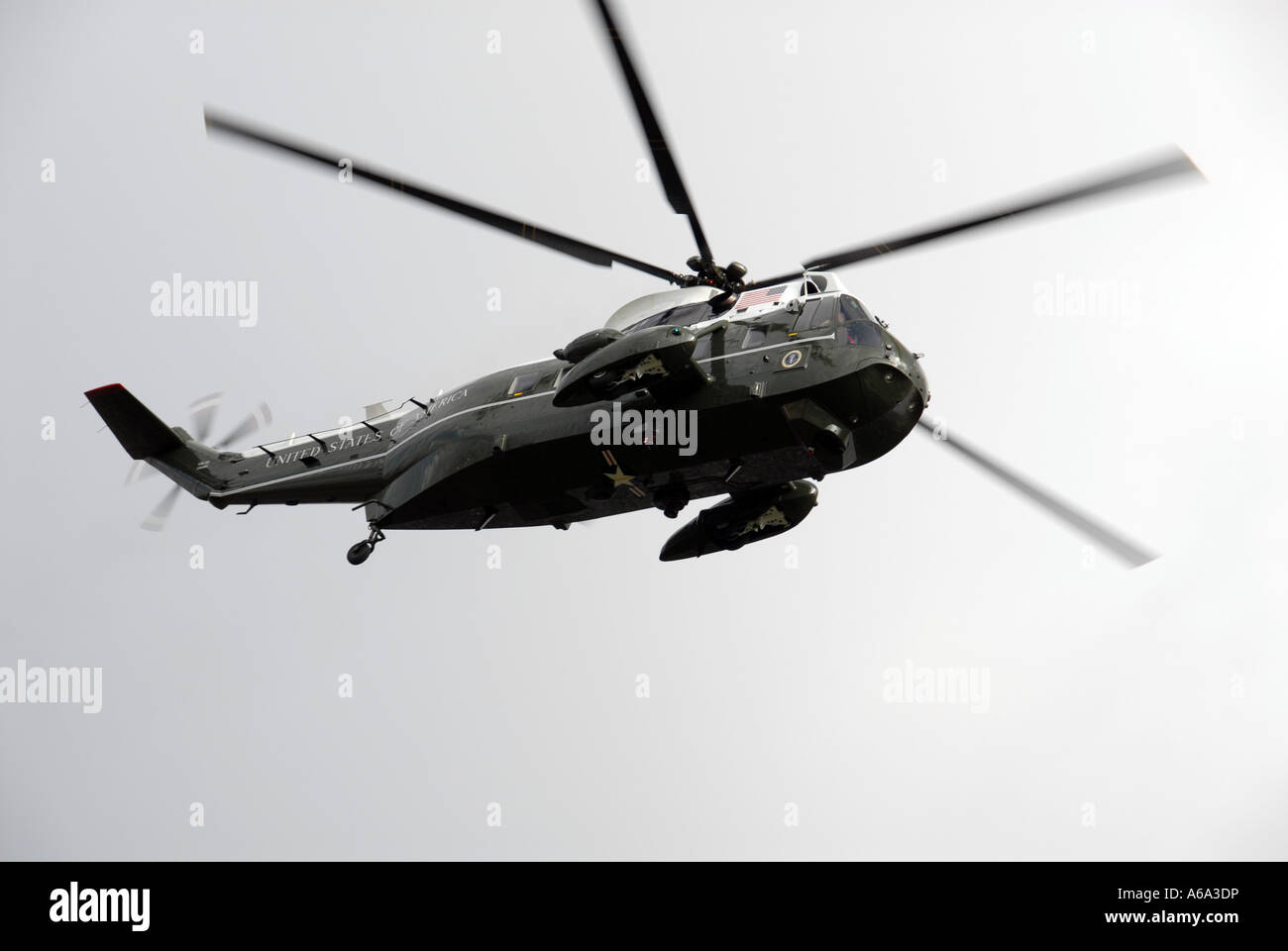 US 1 Präsidenten s Hubschrauber in der Luft und aus weißen Haus Washington DC Stockfoto