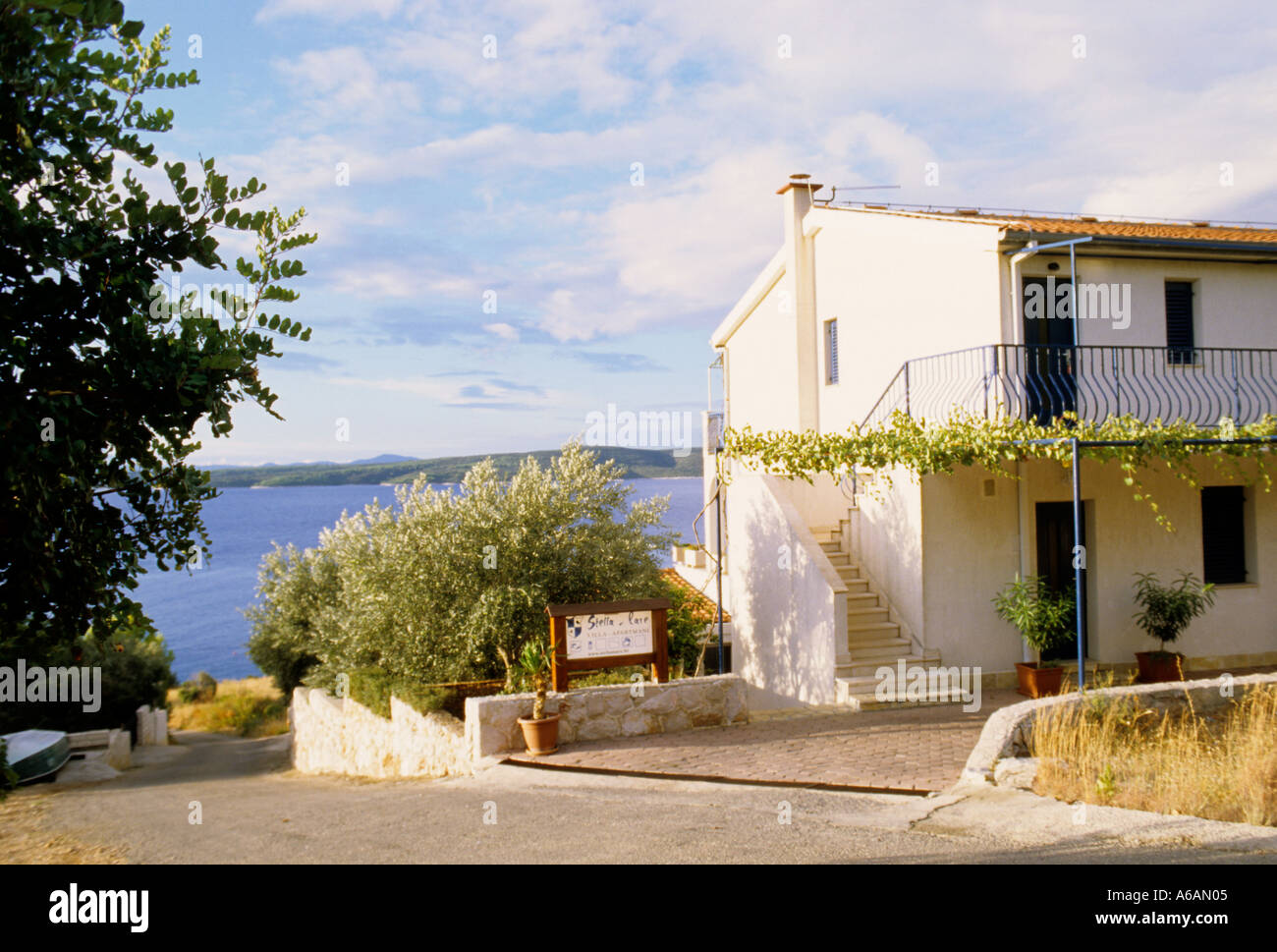 Villa Stella Mare in der Stadt Zavala auf der südlichen Küste der Insel Hvar Kroatien Stockfoto