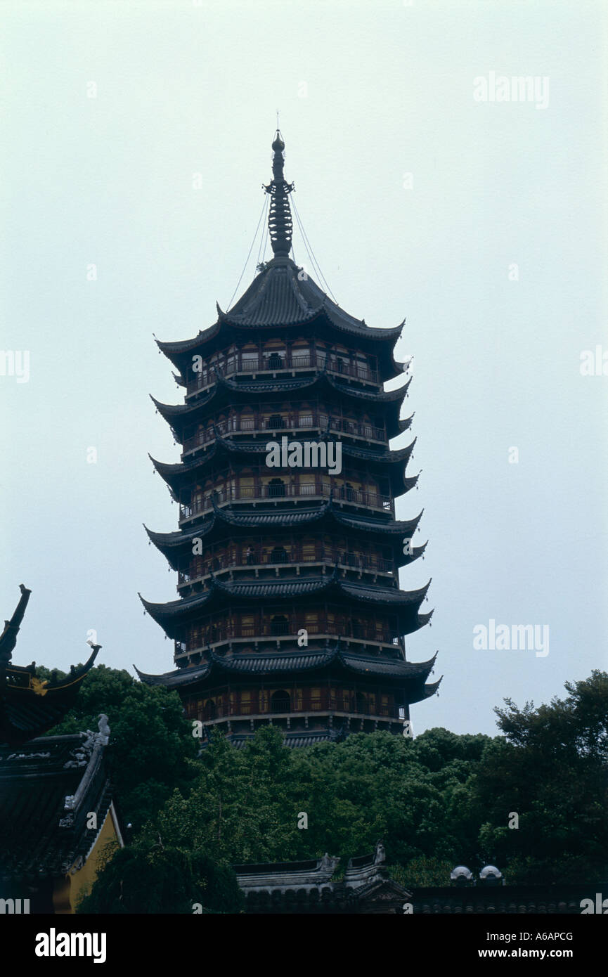 China, Provinz Jiangsu, Suzhou, Beisi Ta (Nord-Pagode), äußere des achteckigen Song Dynastie Pagode mit stark umgedrehten Traufe Stockfoto