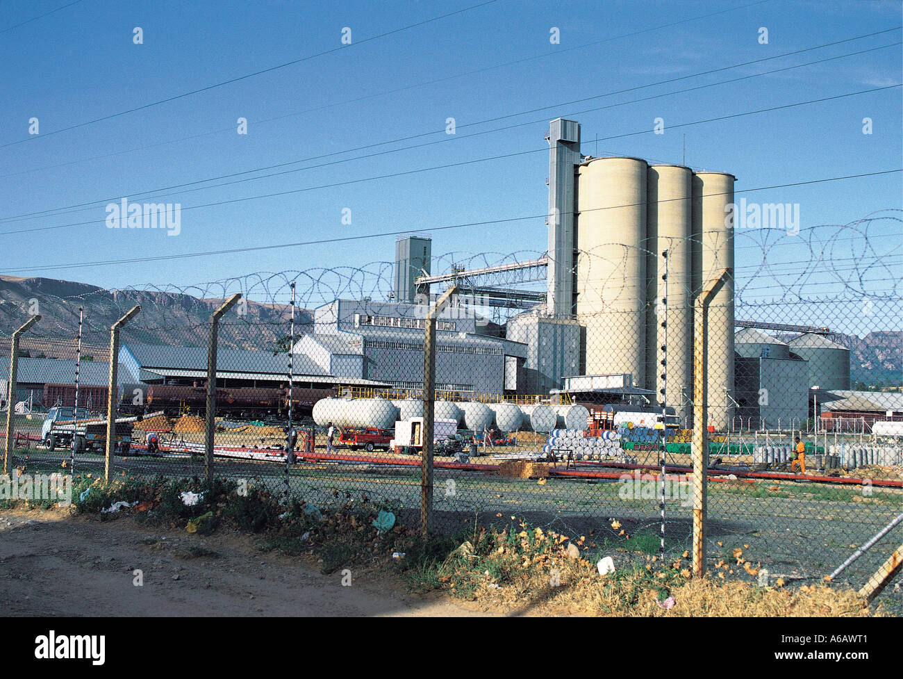 Getreidesilo in Harrismith Südafrika Stockfoto