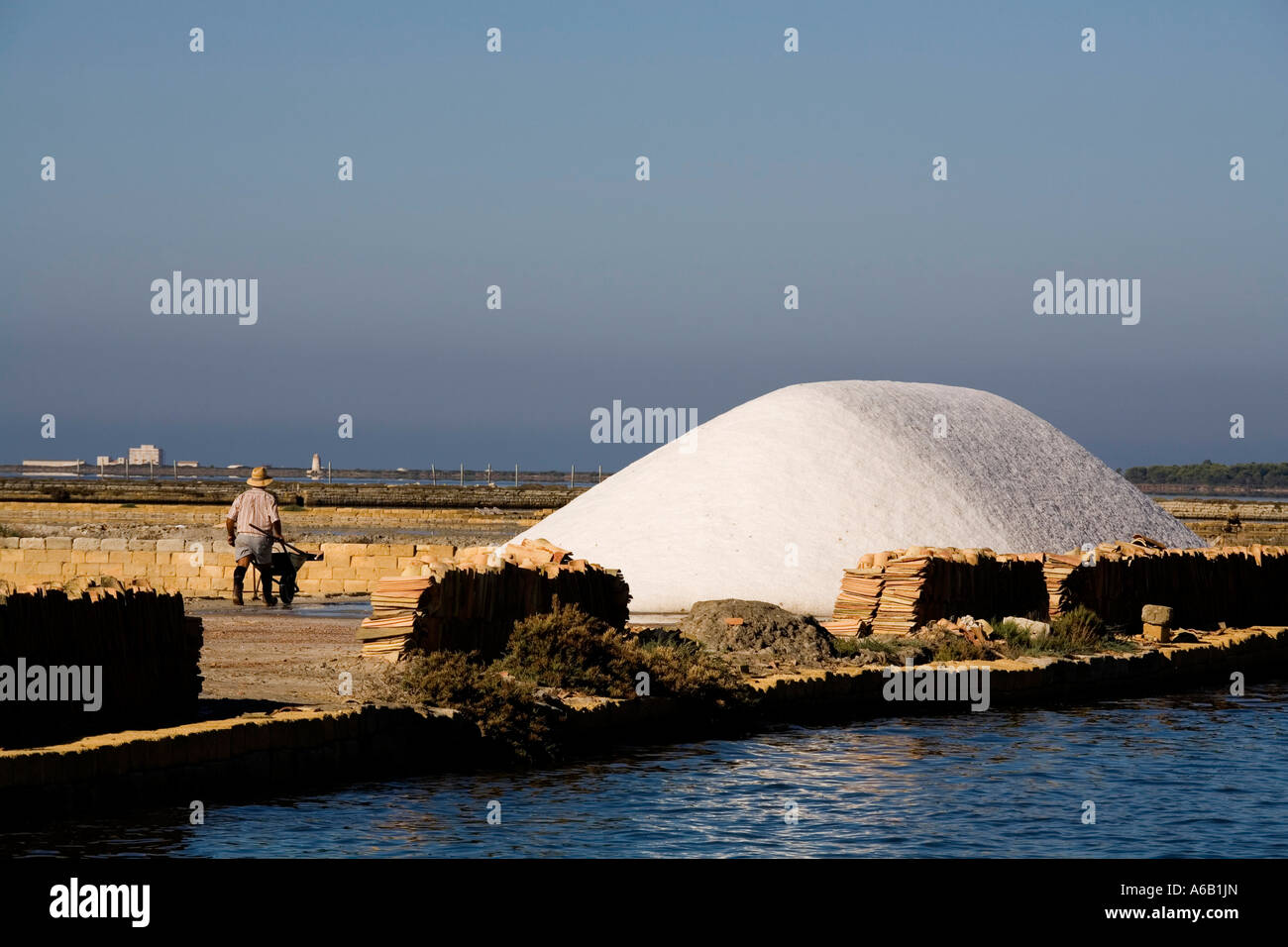 Salzbergwerk Mozia Trapani Sizilien Italien Stockfoto