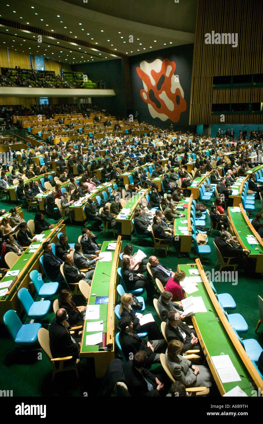 General Assembly Hall UN-Hauptquartier in New York USA Dez. 2006 Stockfoto