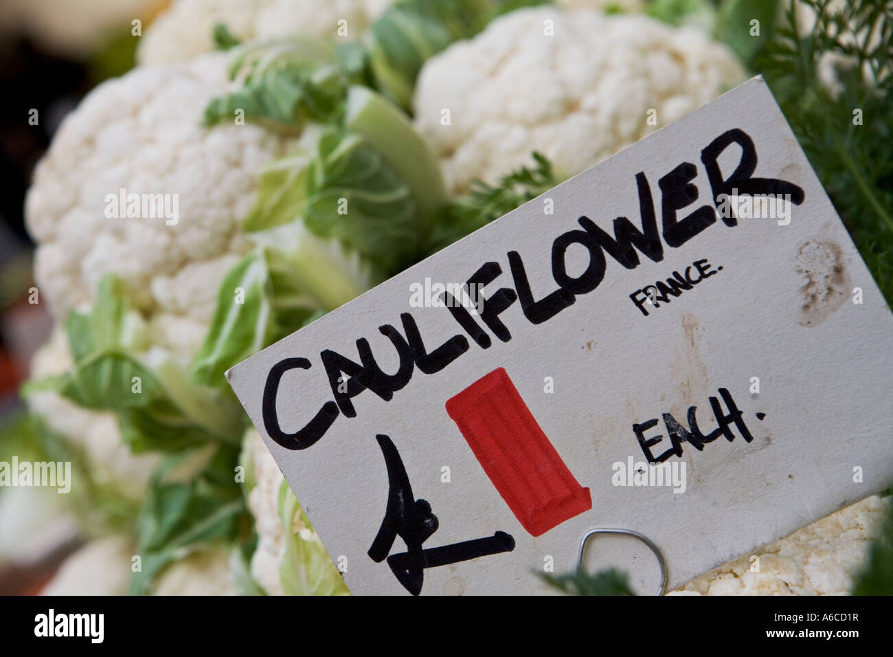 Blumenkohl in Borough Market London Stockfoto
