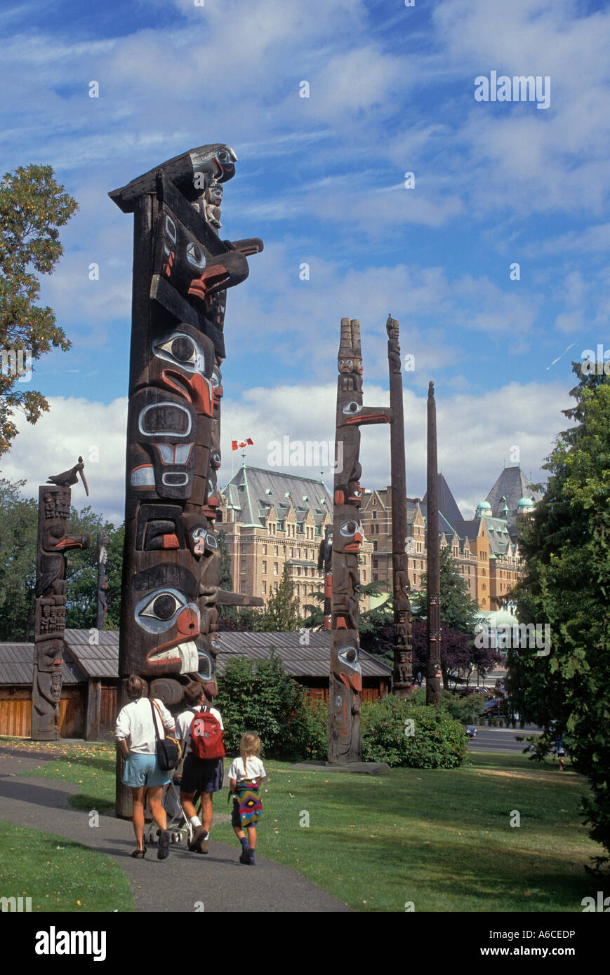 Thunderbird Park in Vancover Island Victoria British Columbia Kanada Stockfoto