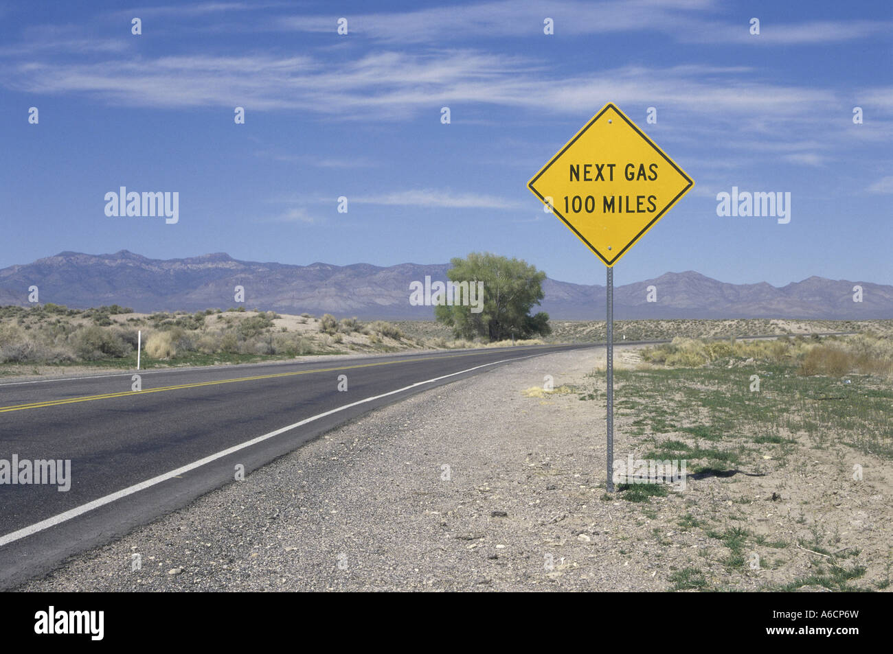 Tankstelle Zeichen, Nevada, USA Stockfoto