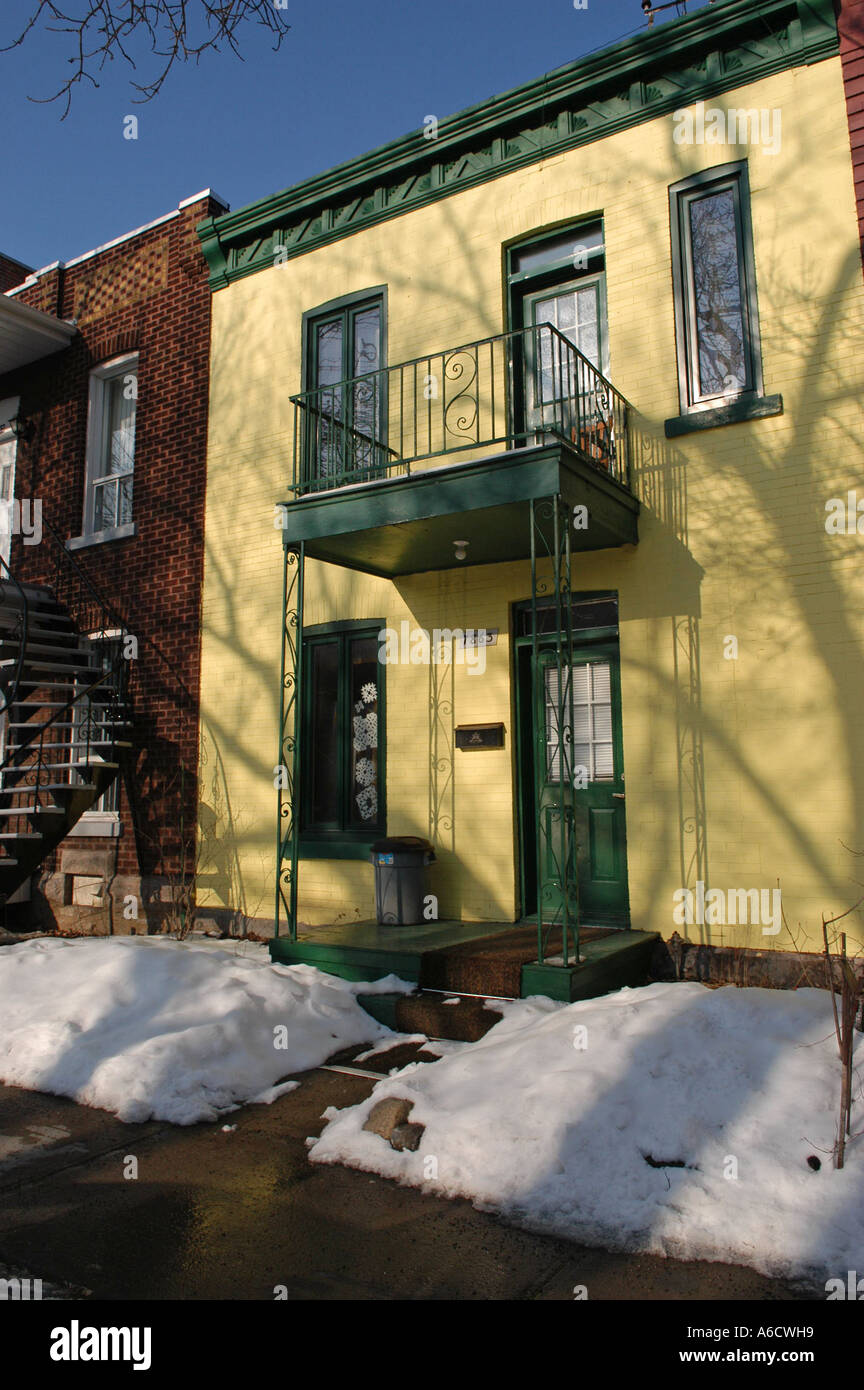 Montreal Häuser Plateau Mont-Royal Stockfoto