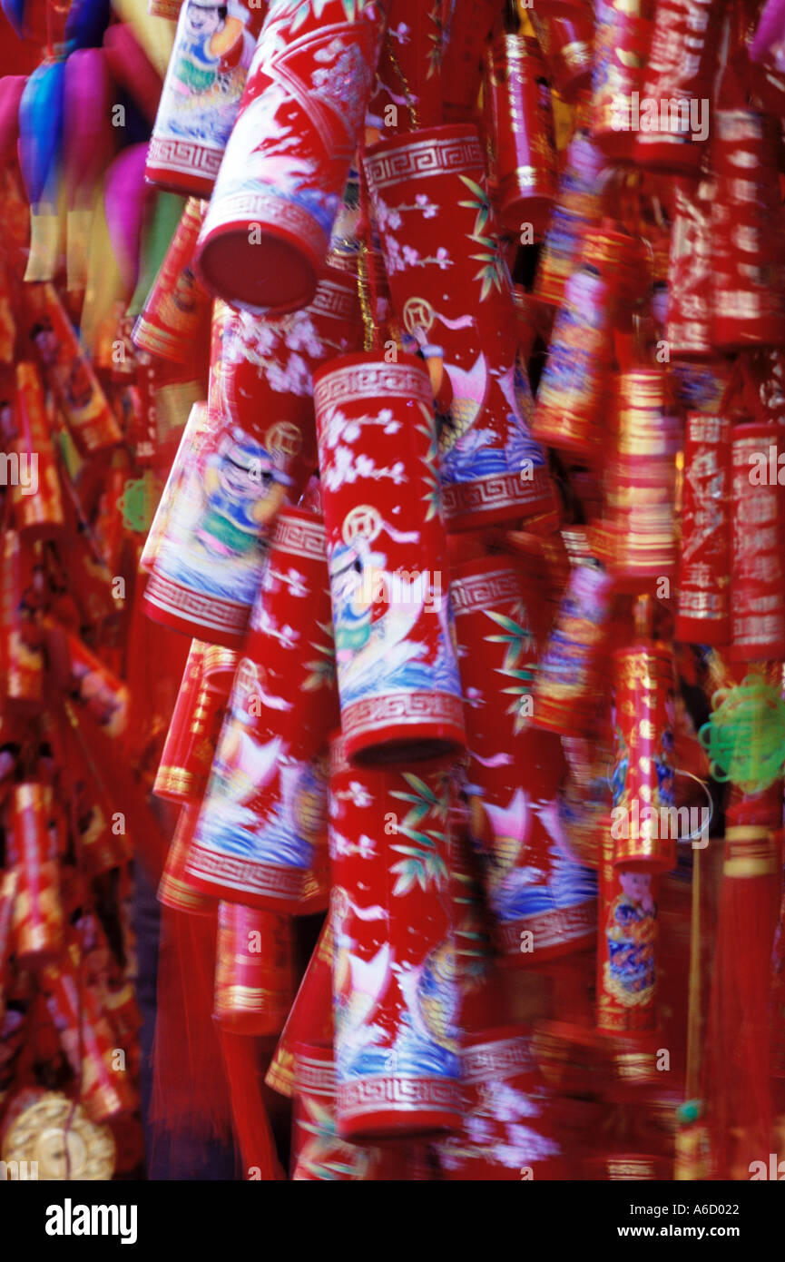 Chinese New Year Feuerwerkskörper Ornament hing zu Neujahr als Glücksbringer Stockfoto