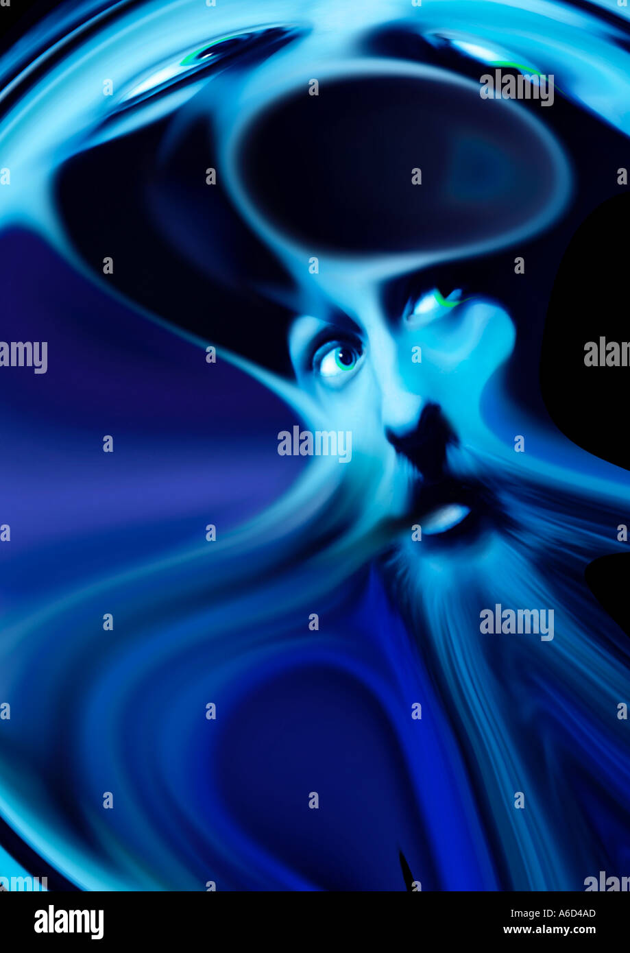 Bizarres groteskes Porträt Stockfoto