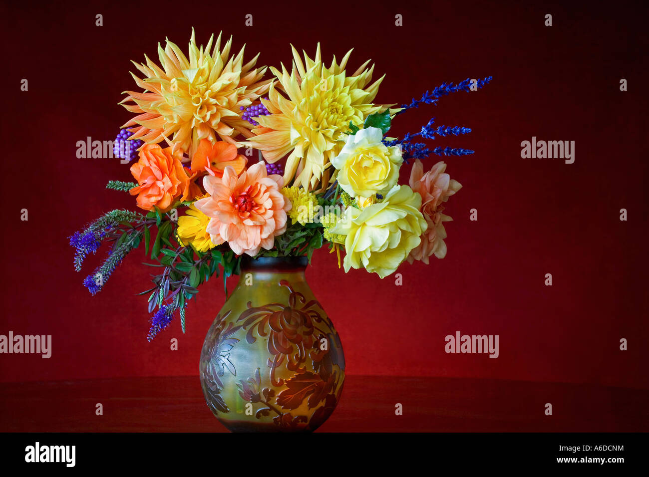 Nahaufnahmen von Blumen in einer vase Stockfoto