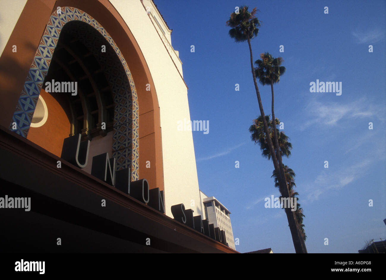 Art-Deco-Eingang zur Union Station in Los Angeles Stockfoto