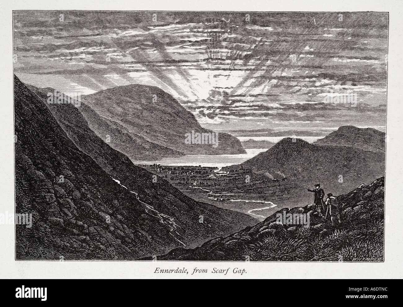 Ennerdale Seenplatte Cumbria England National Park Sonnenlicht Tal Herz Englisch Berge irischen See Solway Firth Scottish co Stockfoto