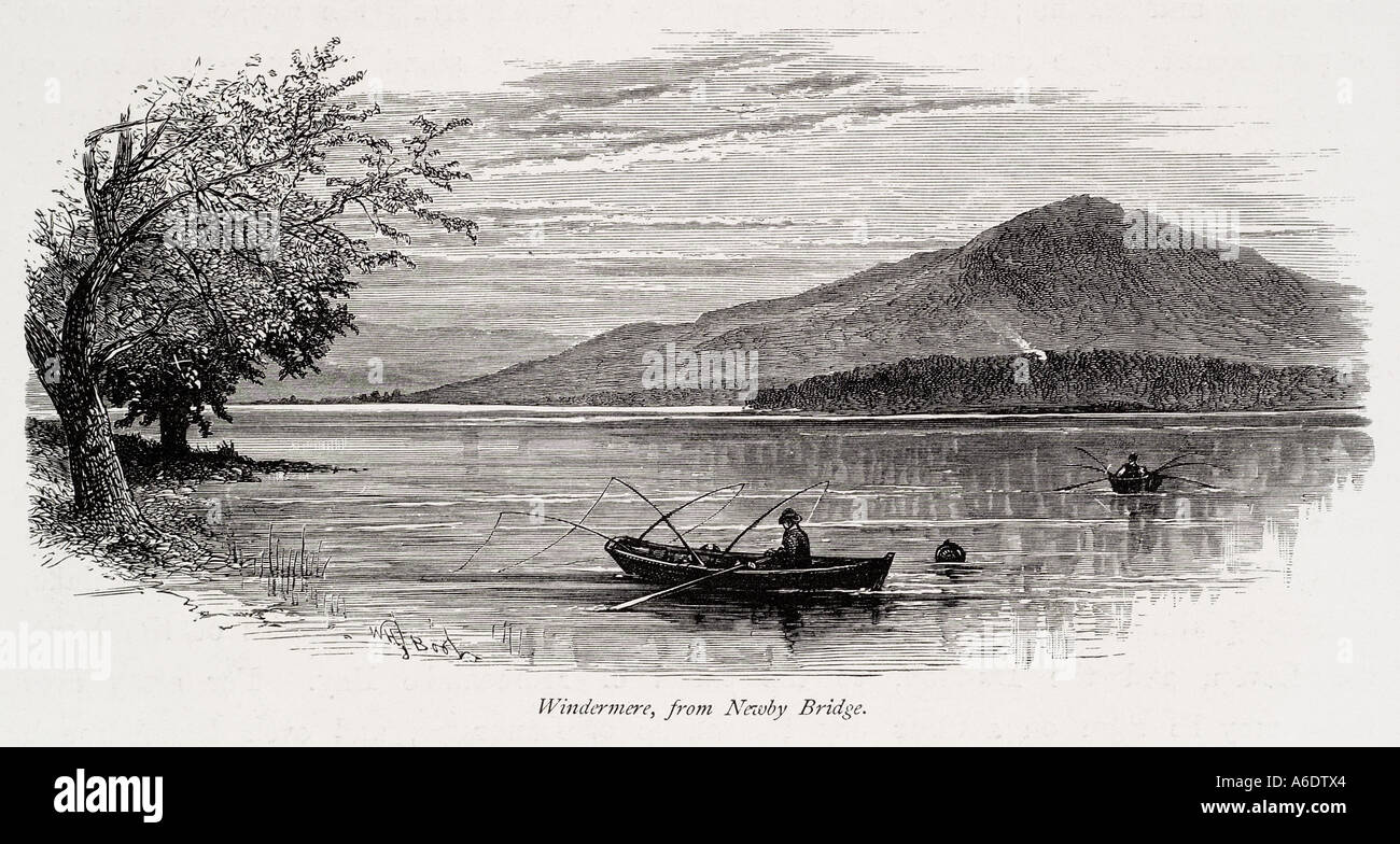 Seenplatte Nord England UK United Kingdom GB Great Britain Wasser Fisch Boot an Land ruhige EU Europäische Union Europa Stockfoto